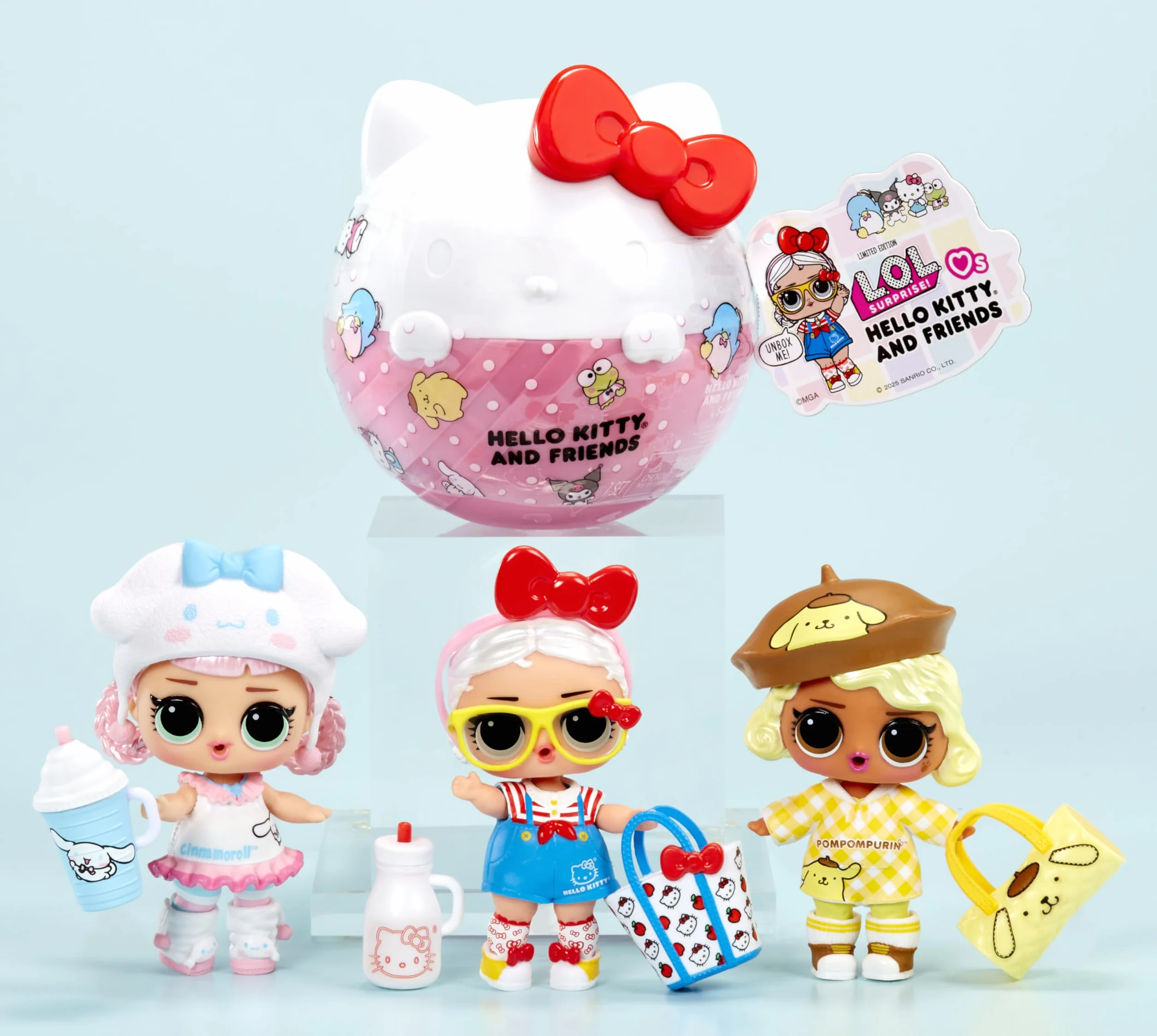 L.O.L. Surprise! Loves Hello Kitty and Friends Tots – Zestaw Zawiera 1 Laleczkę ze Strojami i Akcesoriami, w Opakowaniu w Kształcie Hello Kitty. Opakowanie-niespodzianka. Zbierz wszystkie 8 laleczek