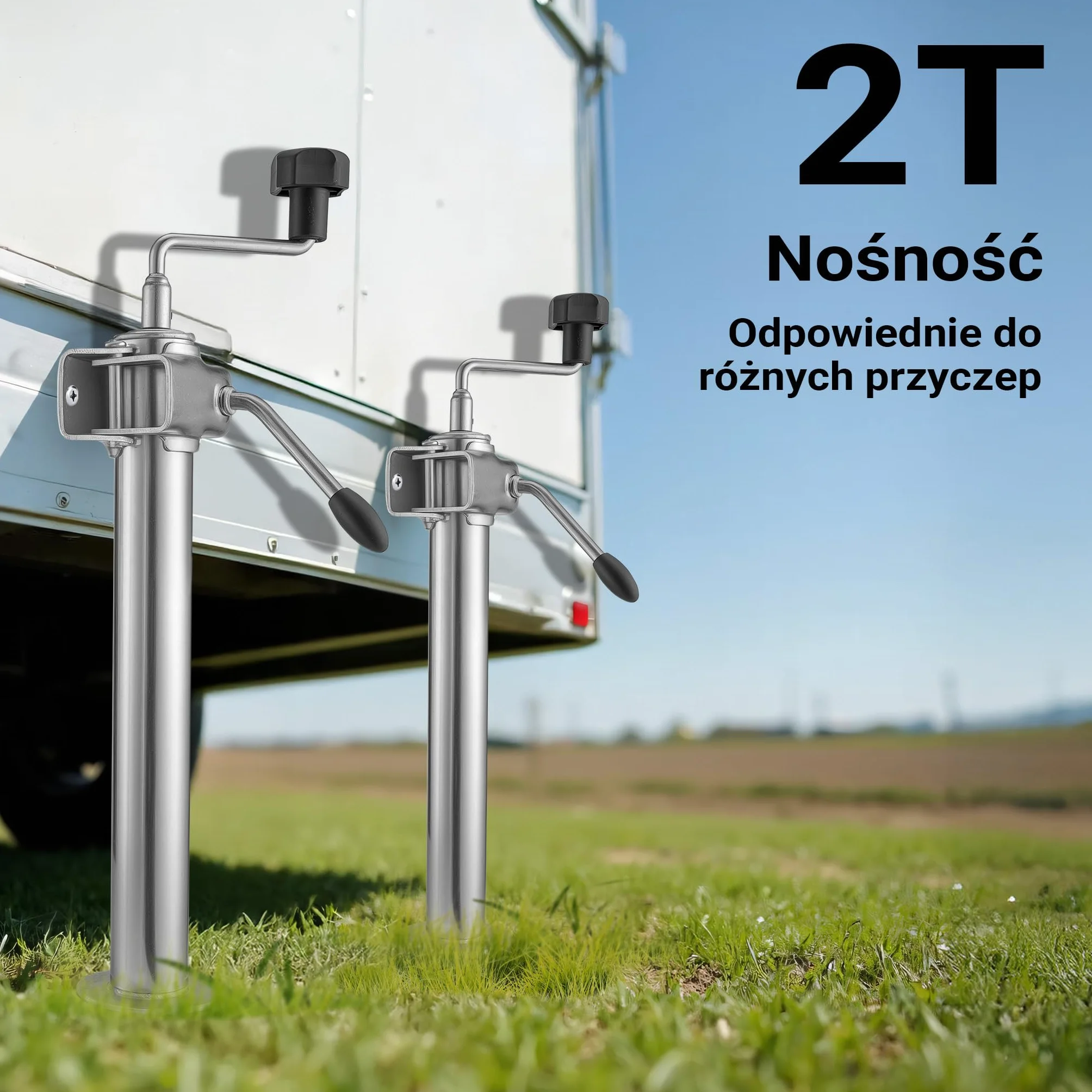 XPOtool Podpora przyczepy 2stk. z regulowaną wysokością 510-760mm wsparcie 2 uchwyty zaciskowe Ø48mm