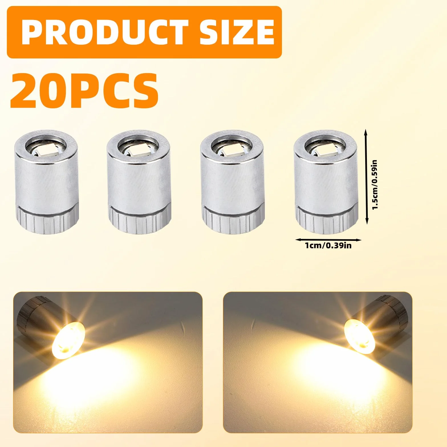 20szt Mini Lampki Led, Tiny Lights Baterie Zasilane do DIY Craft Miniaturowa Lampa Elektryczna do Domku dla Lalek do Dekoracji Papierowych Latarni Akcesoria (Ciepłe Białe Światło)
