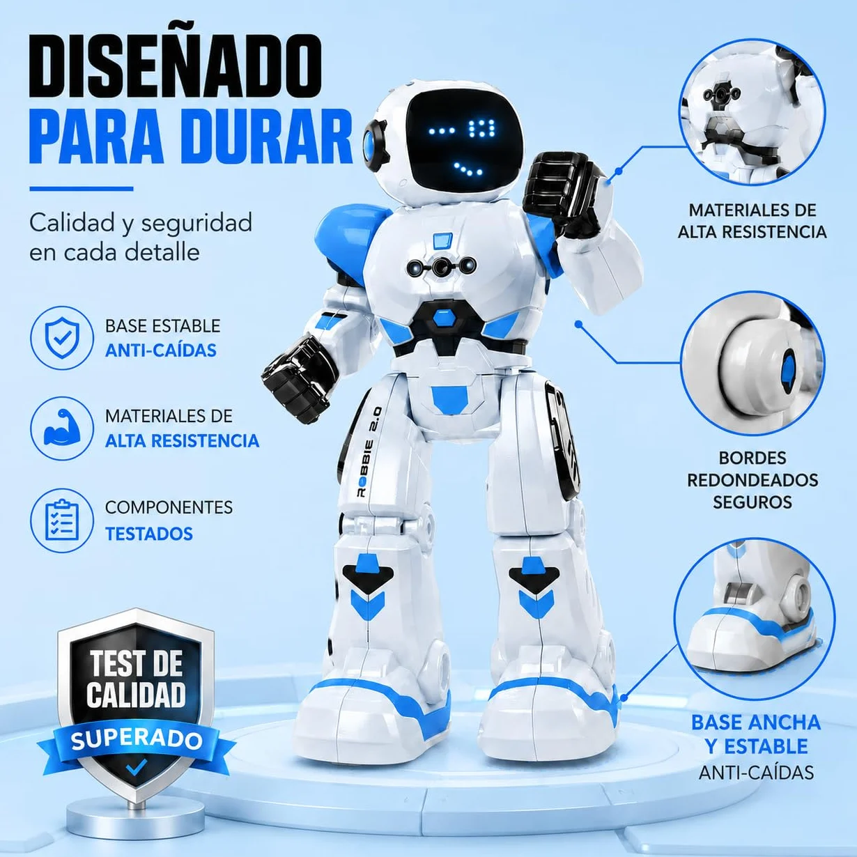 Xtrem Bots - Robbie | Robot programujący dla dzieci, 50 ruchów, niebieski, zabawka dla dzieci od 6 lat, dla chłopców