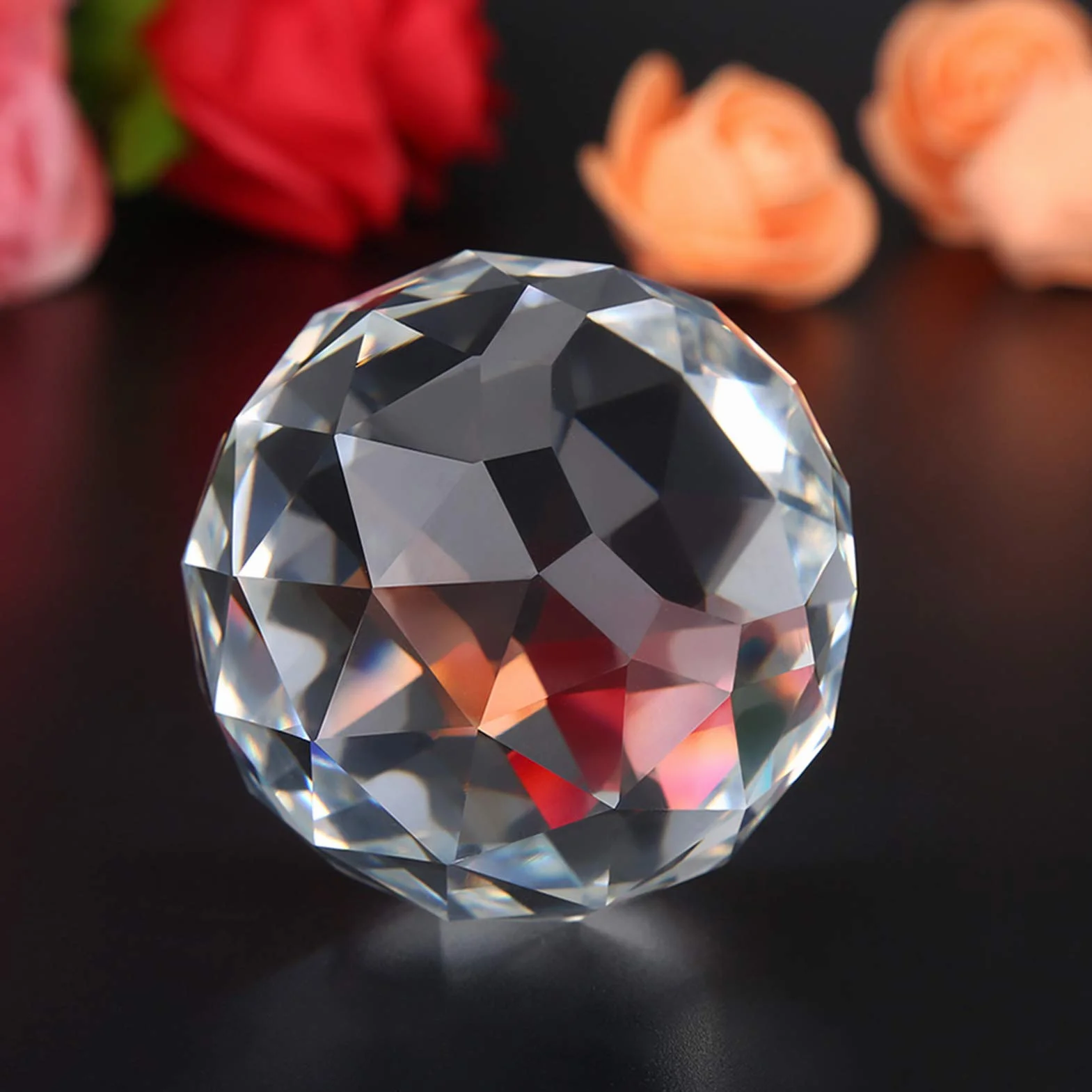 Wyczyść pryzmat kula kryształowa kula kryształowa szklana kula 60/80mm kryształowa kula pryzmaty Suncatcher dla Feng Shui kryształowe szklane kule kryształowe (60mm)