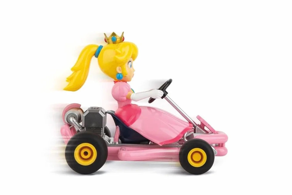 Carrera RC Mario Kart Pipe Kart brzoskwiniowy 2,4 GHz, oryginalny licencjonowany gokart do ekscytujących wyścigów, trwała, solidna konstrukcja, maksymalna prędkość 9 km/h, świetny prezent dla