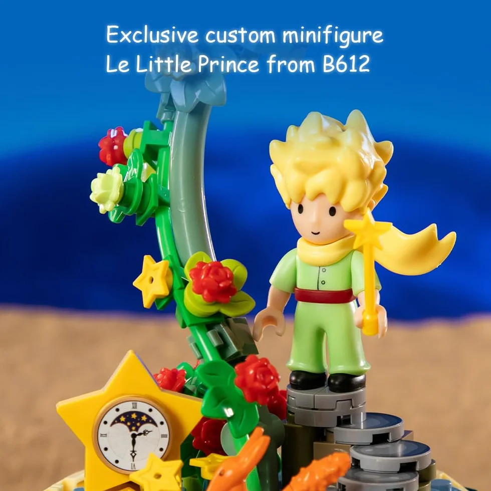 PANTASY Le Petit Prince zestaw klocków Lampa Gwiezdna - Kreatywny model DIY z minifigurką i przezroczystą osłoną ochronną. Idealny prezent dla dorosłych i dzieci. Premium klocki do dekoracji domu