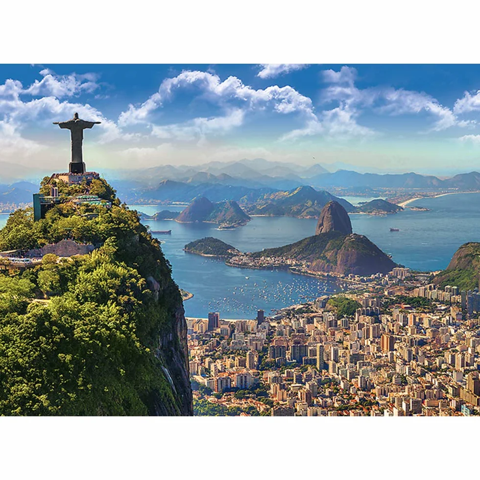 Trefl - Puzzle Rio de Janeiro, Brazylia - 1000 Elementów, Widok na Miasto, Wzgórze, Widok z Lotu Ptaka, Układanka DIY, Kreatywna Rozrywka, Prezent, Puzzle Klasyczne dla Dorosłych i Dzieci od 12 Lat
