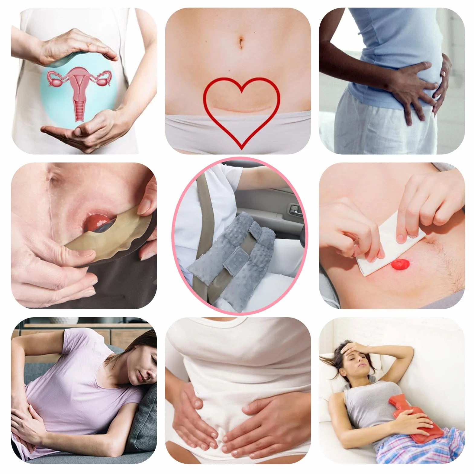 Stomijna poduszka na pas bezpieczeństwa ochraniacz pokrowiec ileostomia stomia urostomijny