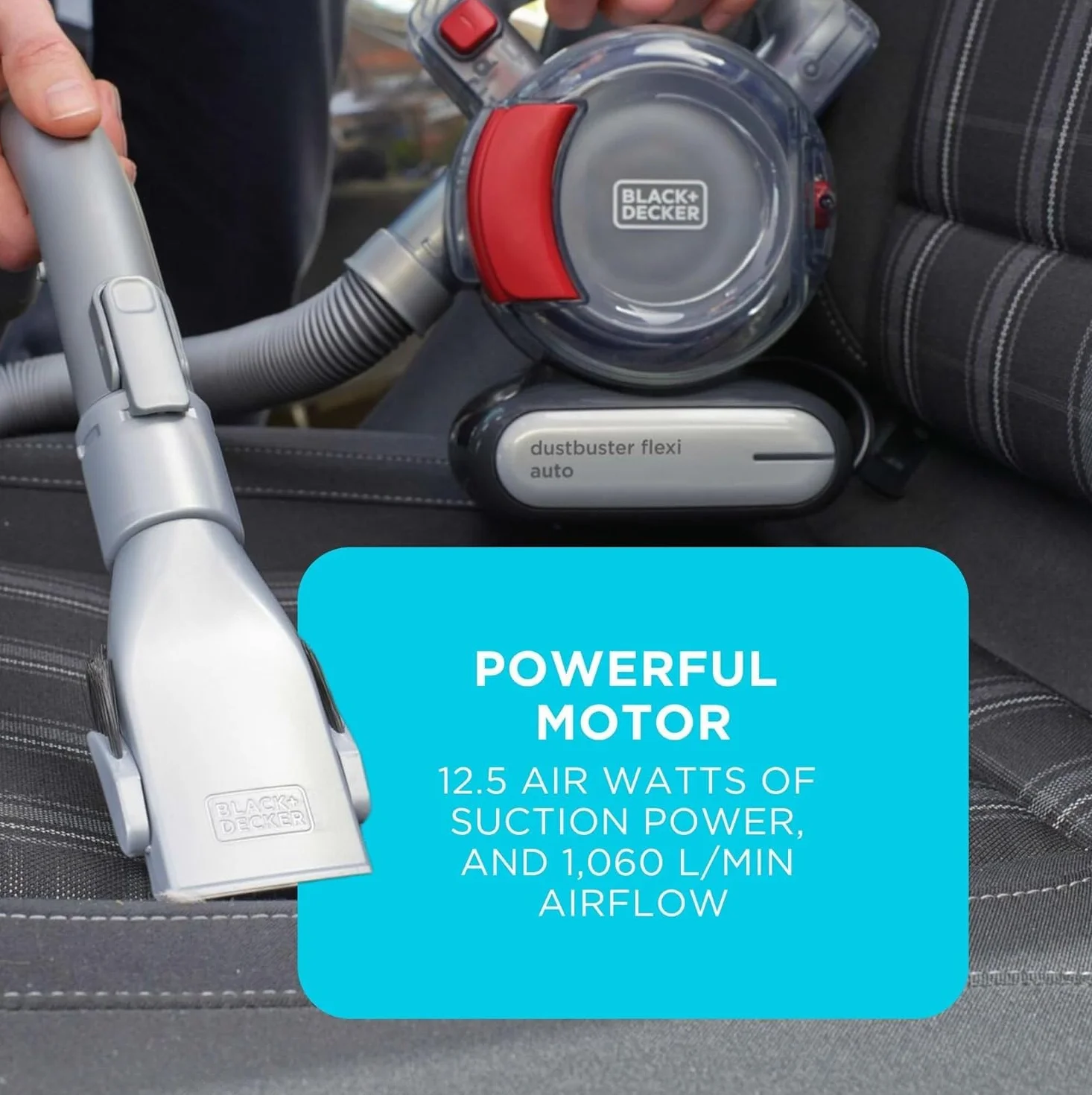 Black & Decker, Odkurzacz samochodowy 12V Flexi + akcesoria i torba, PD1200AV-XJ
