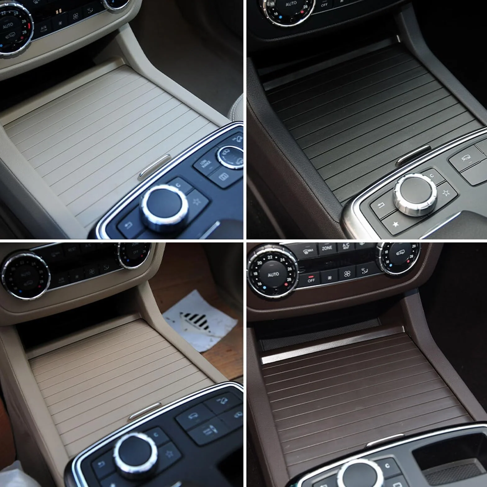 Armsteun Richter Bush Pasuje do Mercedes Benz ML GL GLE GLS ML300 350 W166 W292 Uchwyt na kubek konsoli samochodowej Przesuwana osłona Osłona środkowa rolety(Model A Beige)