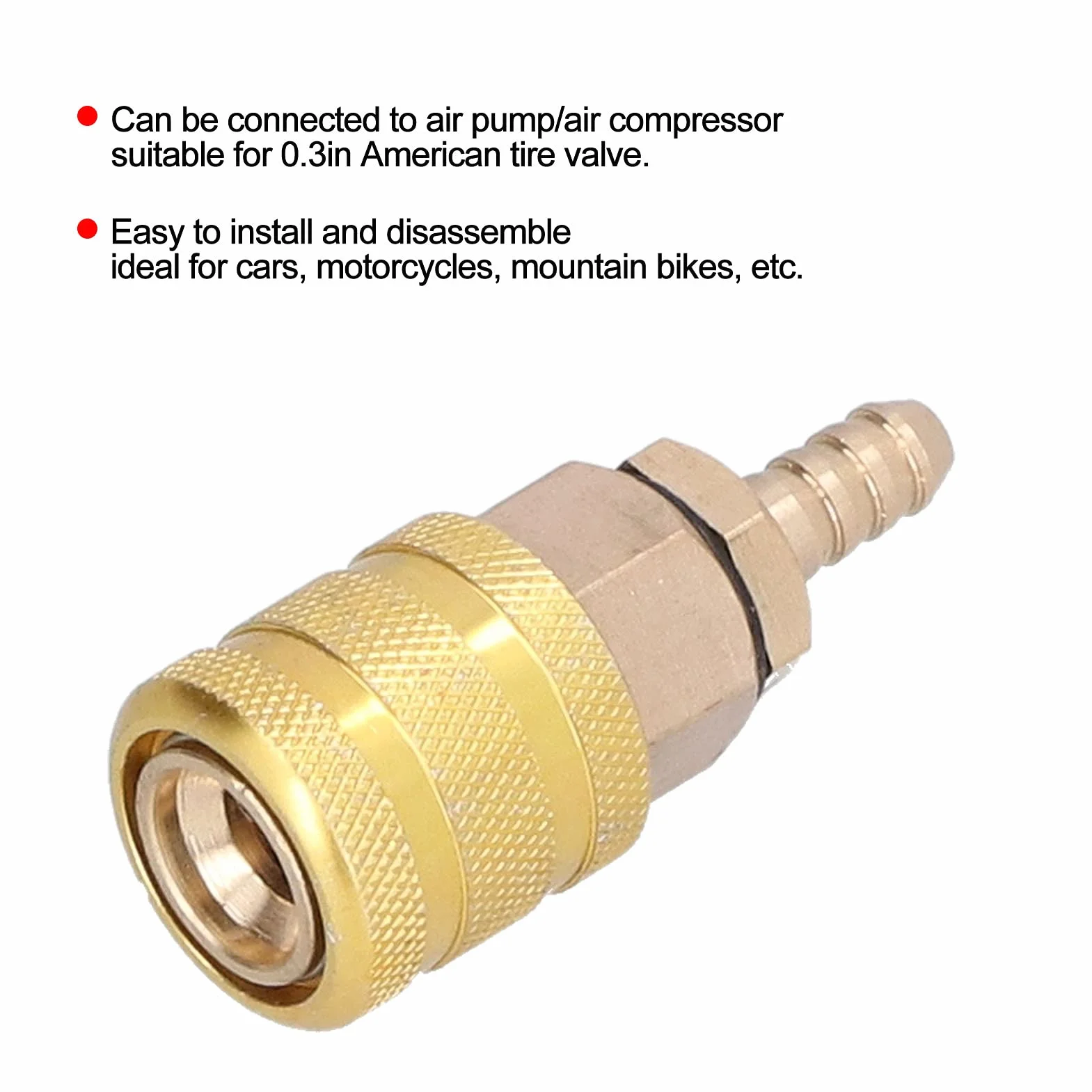 Uchwyt do Opon Uchwyt Pompy Powietrza Złącze Zaworu Opony Złącze Pompy Powietrza Adapter do Pompowania Opon 6,5 Mm Pompowania Szybkozłącze Zaworu Opony, Pompa Miedziana lub Motocykl z Oponą
