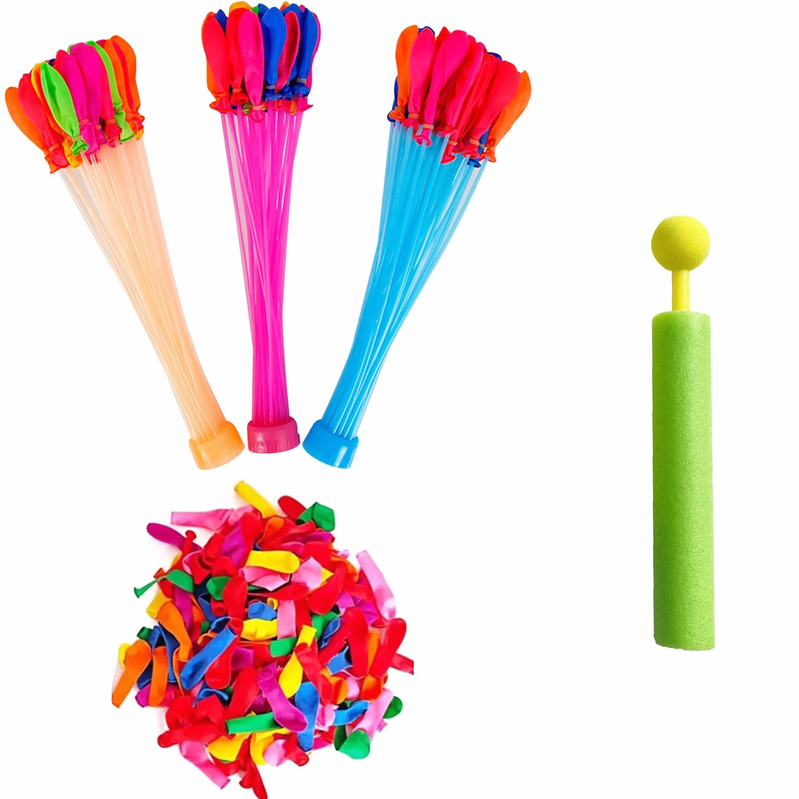 Samouszczelniające się bomby wodne, balony wodne, kolorowy balon wodny dla dzieci, szybkie napełnianie bombami wodnymi, 111 balonów wodnych + 120 zapasowych balonów + 1 pistolet na wodę
