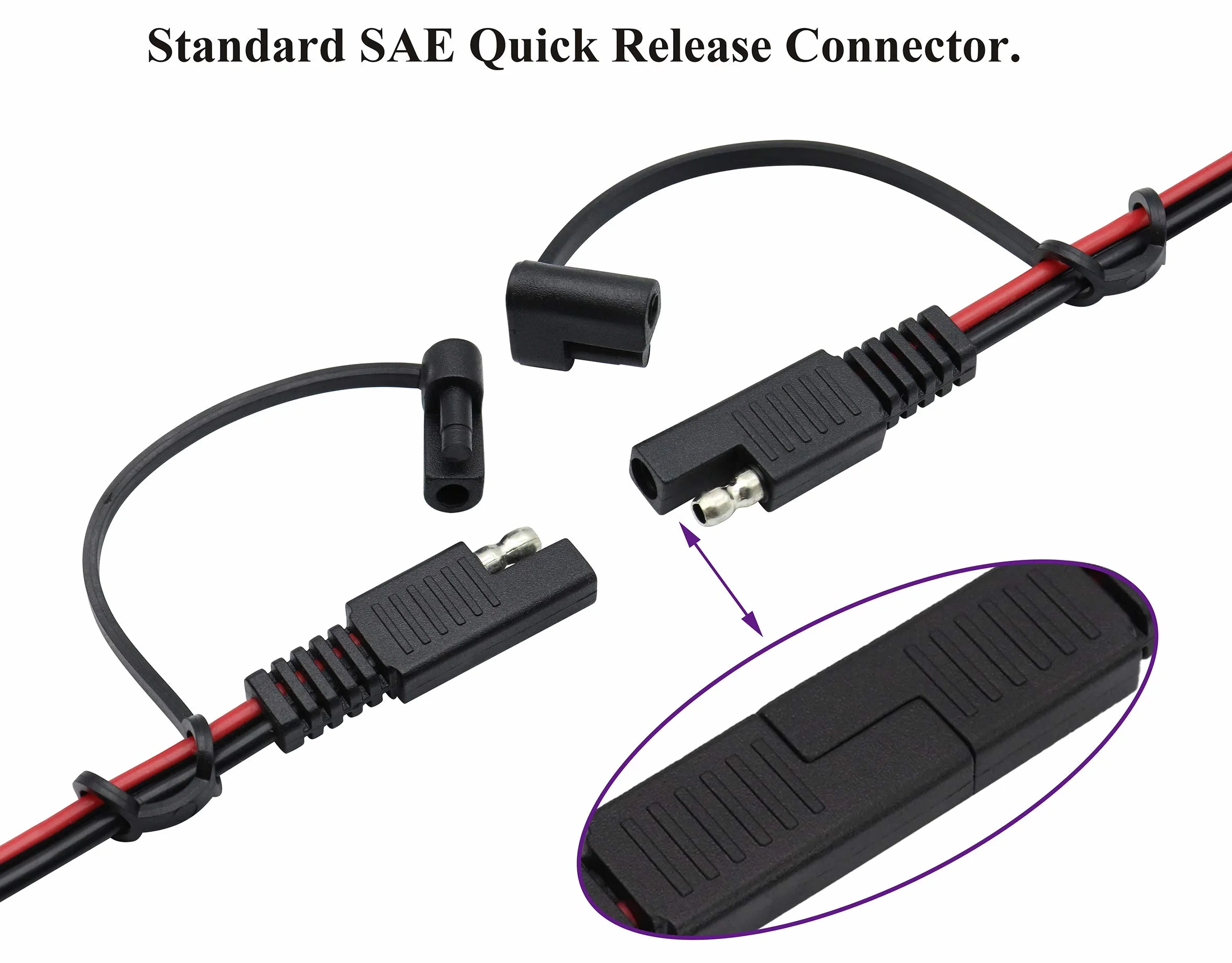 SAE do SAE 16 AWG Uprząż przewodowa DC Power Automotive Przedłużenie kabla szybkiego podłączenia 2,4 m