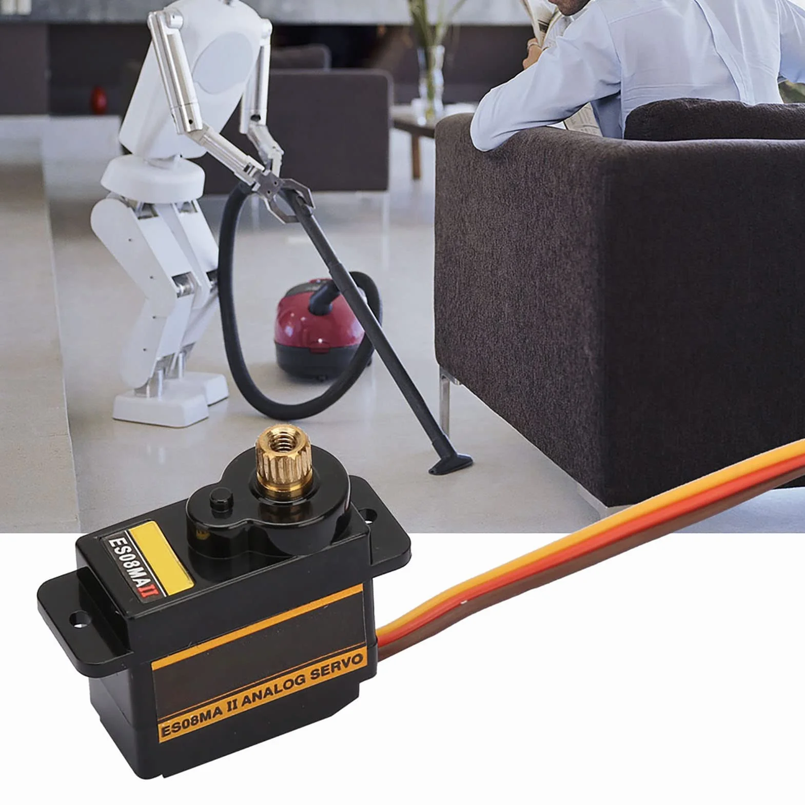 Akozon ES08MA II - Servo Analogowe Szybkie z Metalowym Sprzętem, 12G, 1,8 Kg, 10S, Futaba/Jr Kompatybilne - Idealne do Stałego Skrzydła, 450 Helikopterów i Robotów