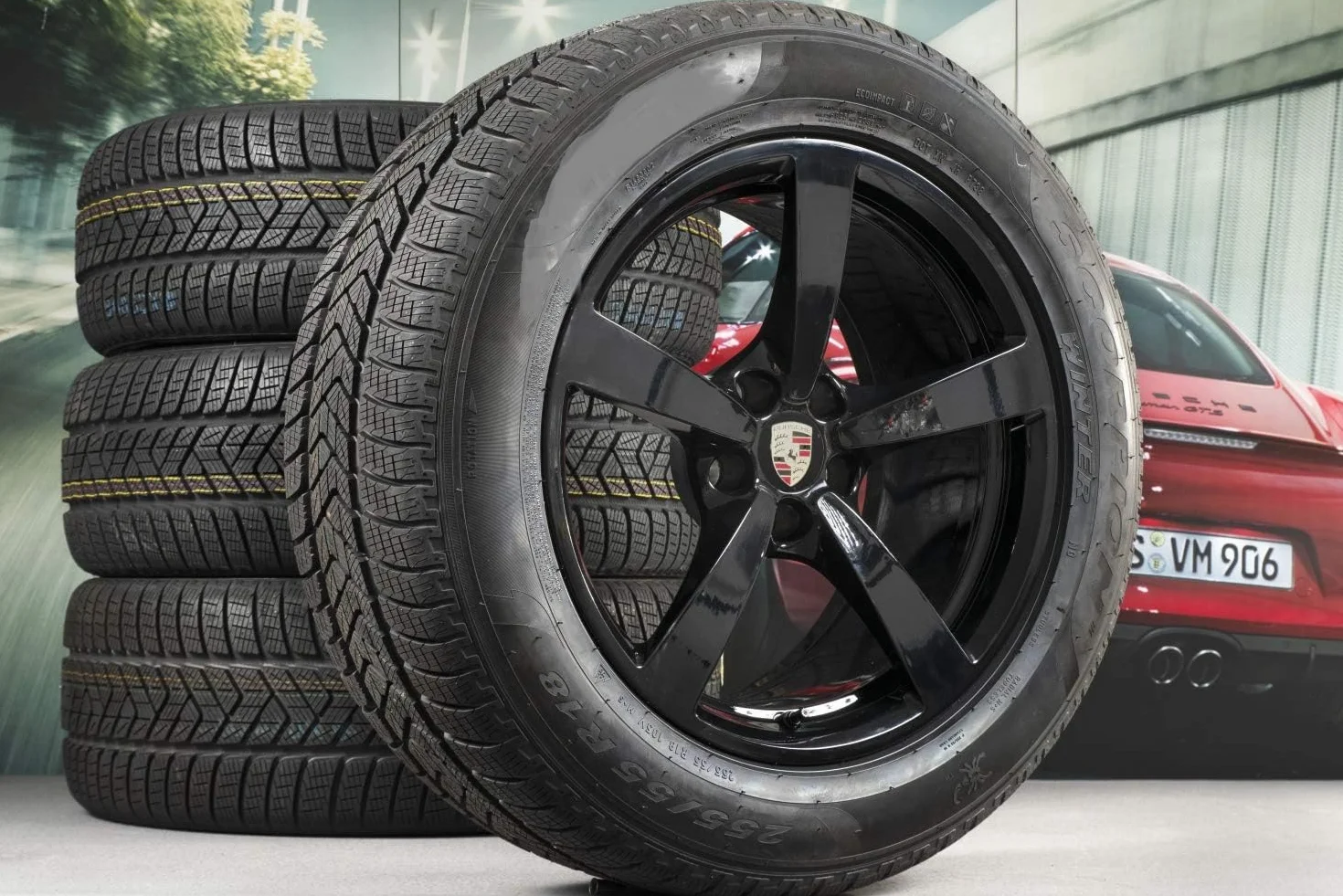 Porsche Macan 95B.1 18" koła zimowe czarne/zimowe czarne koła czarne