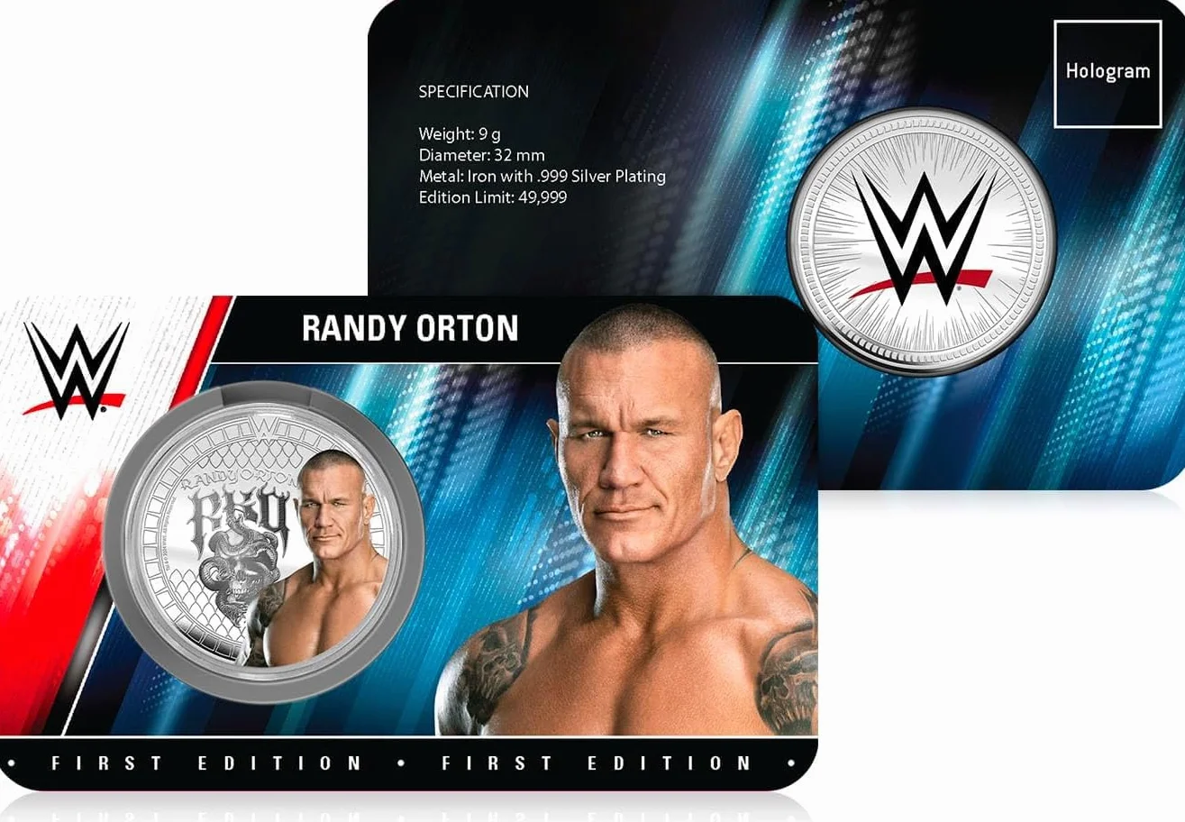 FANTASY CLUB Randy Orton WWE 32 mm Oficjalna moneta kolekcjonerska – hołd dla zabójcy legend i wielokrotnych mistrzów – edycja limitowana dla fanów i kolekcjonerów