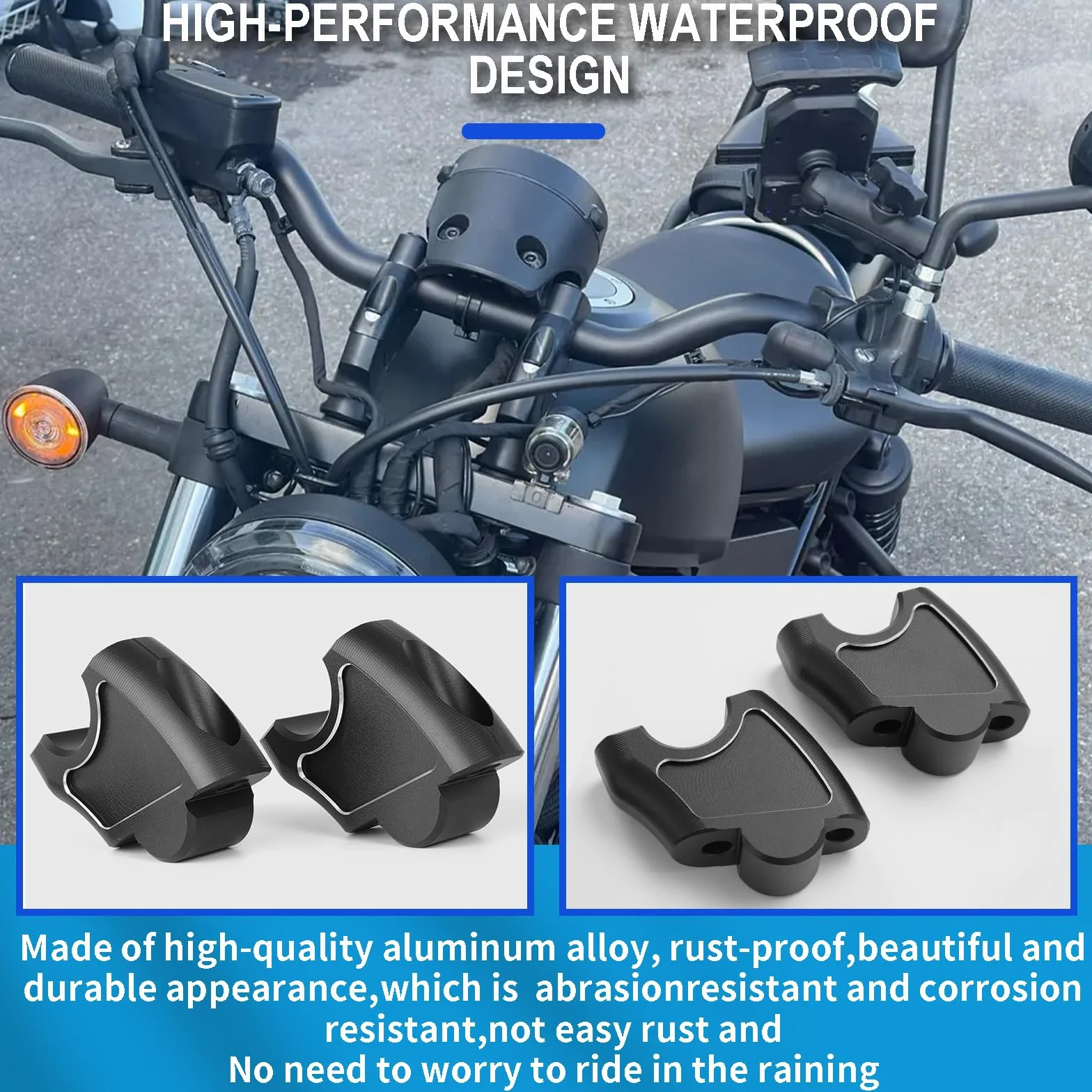 Podnośnik kierownicy motocykla, zmodyfikowane części kierownicy 45 mm wysokość do HO&ND&A Rebel CMX 1100 CMX 500 CMX 300 CMX 250 akcesoria 2017 2018 2019 2020 2021 2022 2023 2024 2024 2019