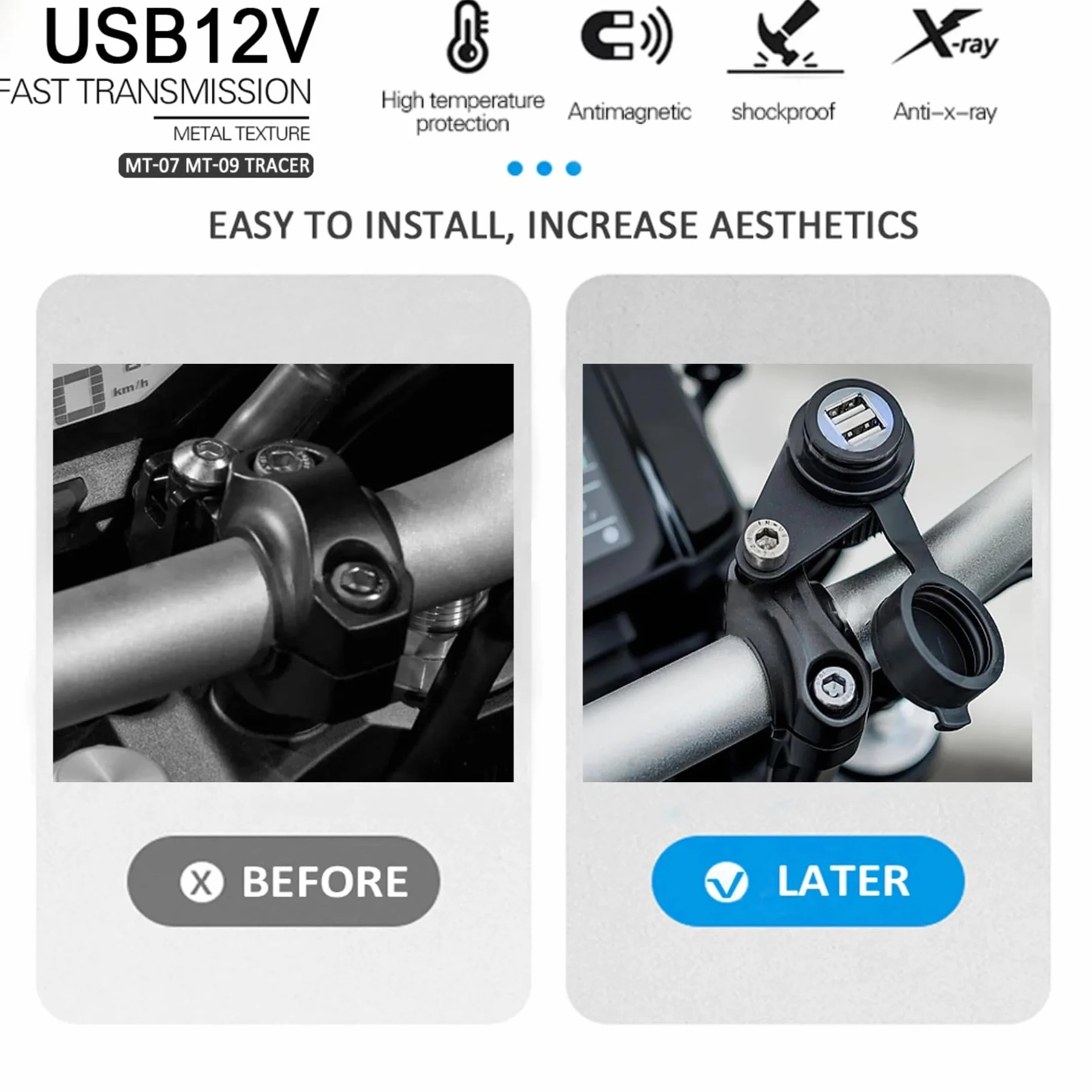 Adapter ładowarki motocyklowej 12V Podwójna USB do Yamaha Tracer MT-07 MT-09