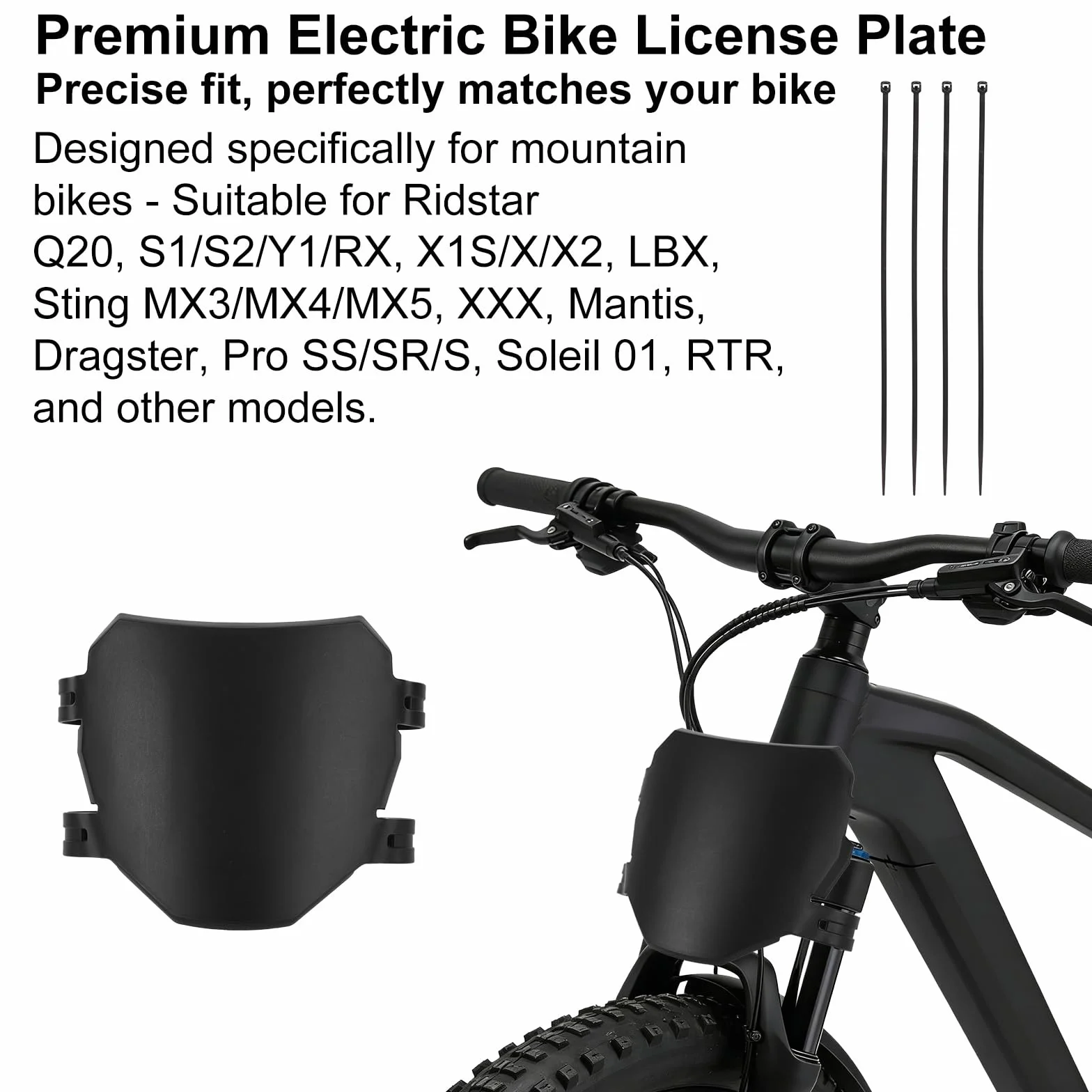 Tabliczka Rejestracyjna na Rower Elektryczny do Ridstar Q20 S1/S2/Y1/RX X1S/X/X2 LBX Sting MX3/MX4/MX5 XXX Mantis Dragster Pro, do Rowerów Elektrycznych, Dojazdów Pracy i Rowerów Górskich