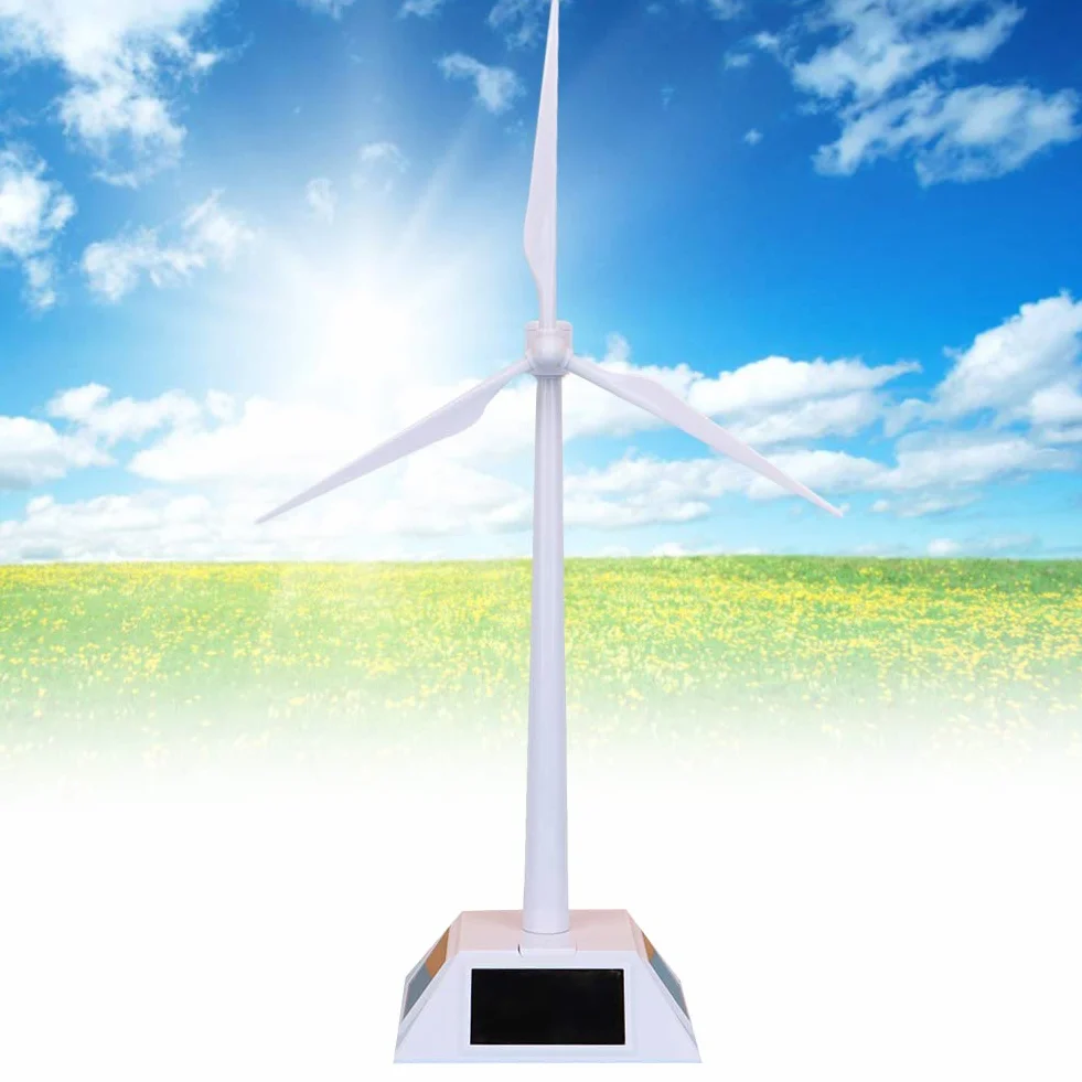 Mini wiatrak z energią słoneczną, inteligentna, edukacyjna zabawka dla dzieci, model nauki, dekoracja na biurko, ozdoba