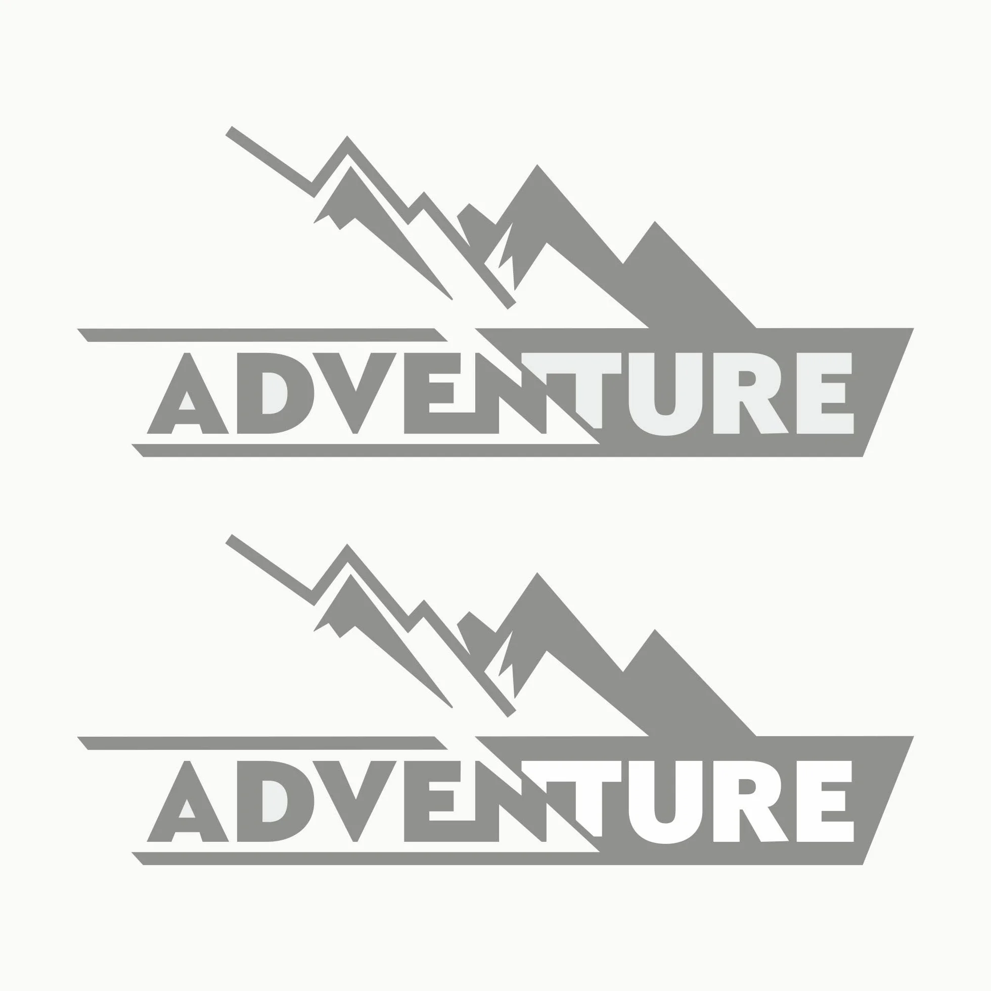 Naklejki Adventure 4x4 Off Road 19x11,5 cm Zestaw 2 Sztuk Winylowe Odporne na Deszcz i Słońce Srebrny
