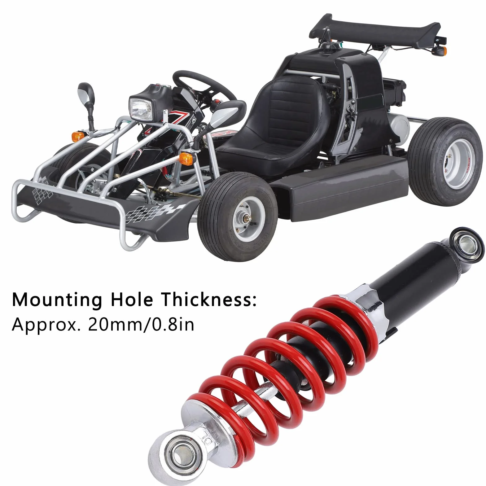 Amortyzator 250mm regulowany tylny zamiennik stopu stali dla TaoTao 50cc-125cc Go Kart ATV Quad