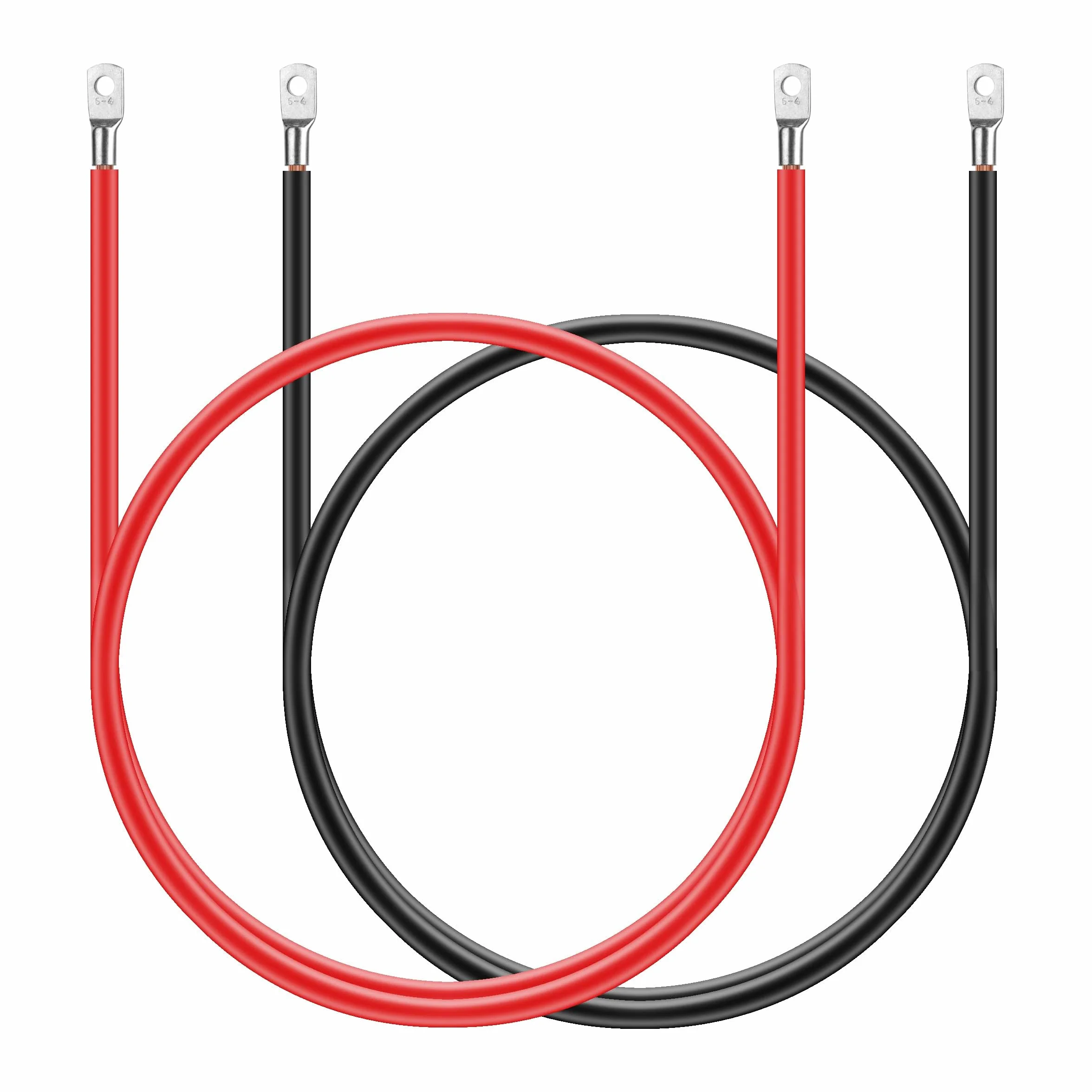Kabel miedziany, 2 sztuki, 5 AWG kabel do akumulatora z czystej miedzi, kabel do akumulatora samochodowego, miedziany kabel zasilający, do samochodów osobowych, kamperów, łodzi