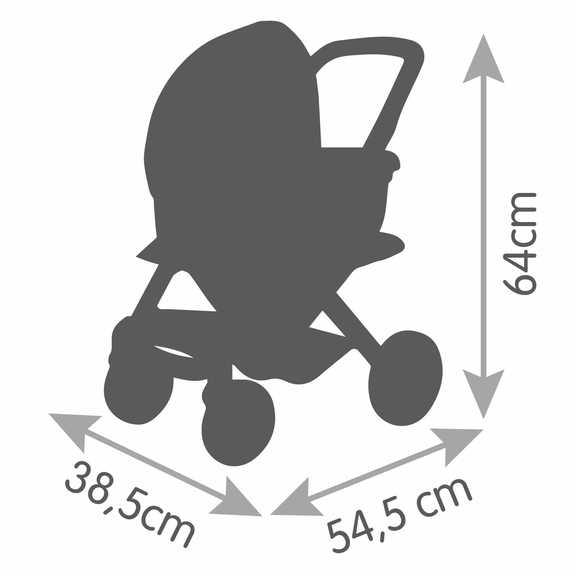 Smoby7600253120 Maxi Cosi & Quinny Wózek głęboki 3w1 dla lalki do 42cm, gondola, spacerówka z koszykiem, wysokość rączki 64 cm