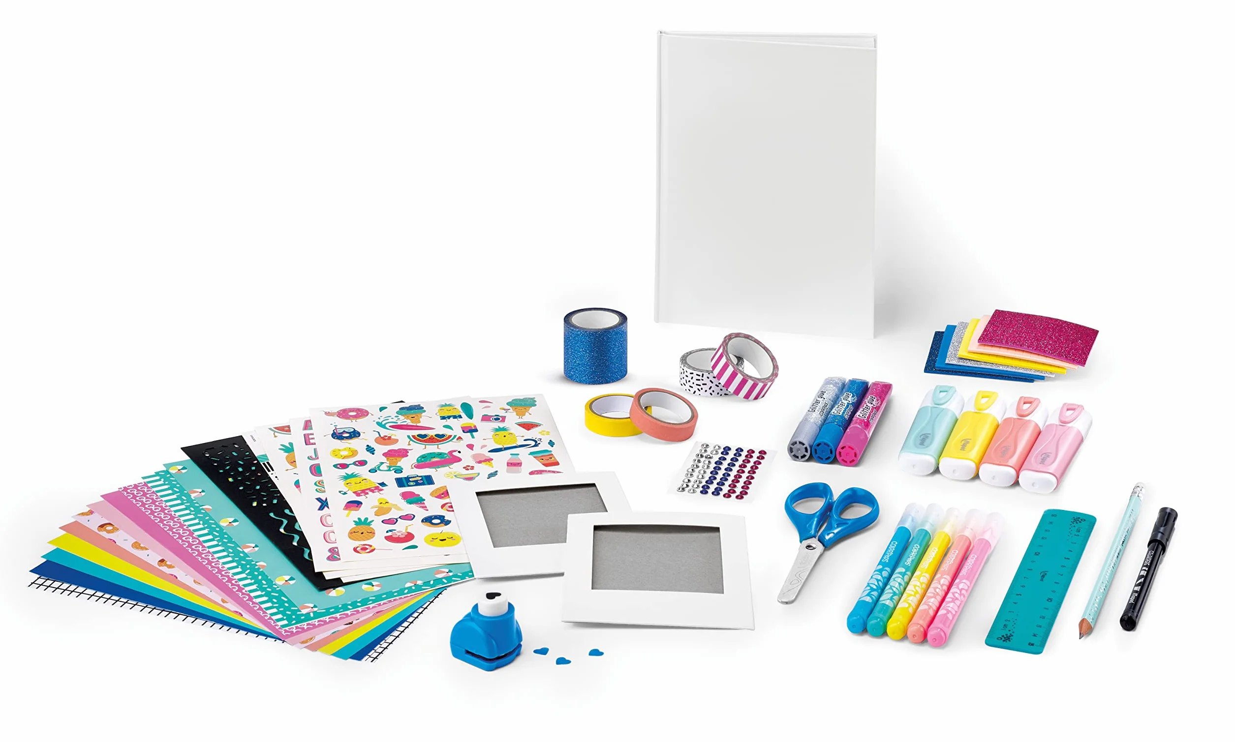 Maped Creativ - Scrapbooking - Kompletny zestaw aktywności, z ponad 50 akcesoriami i materiałami Maped, w tym 1 notatnikiem i 2 polaroidowymi ramkami do zdjęć do dekoracji - od 7 lat