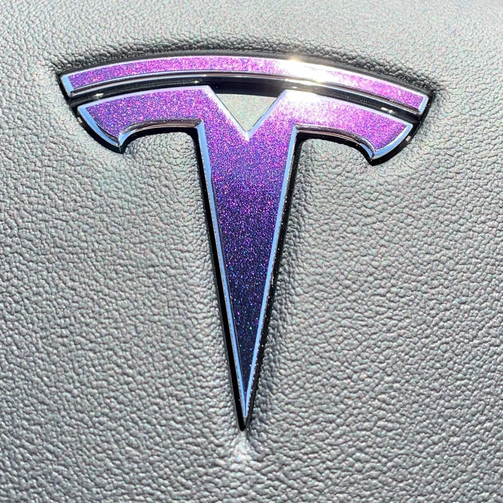 Naklejka z logo do Tesla Model S New Fascia, zestaw 14-częściowy (Gloss Flip Deep Space - niebieski/fioletowy)