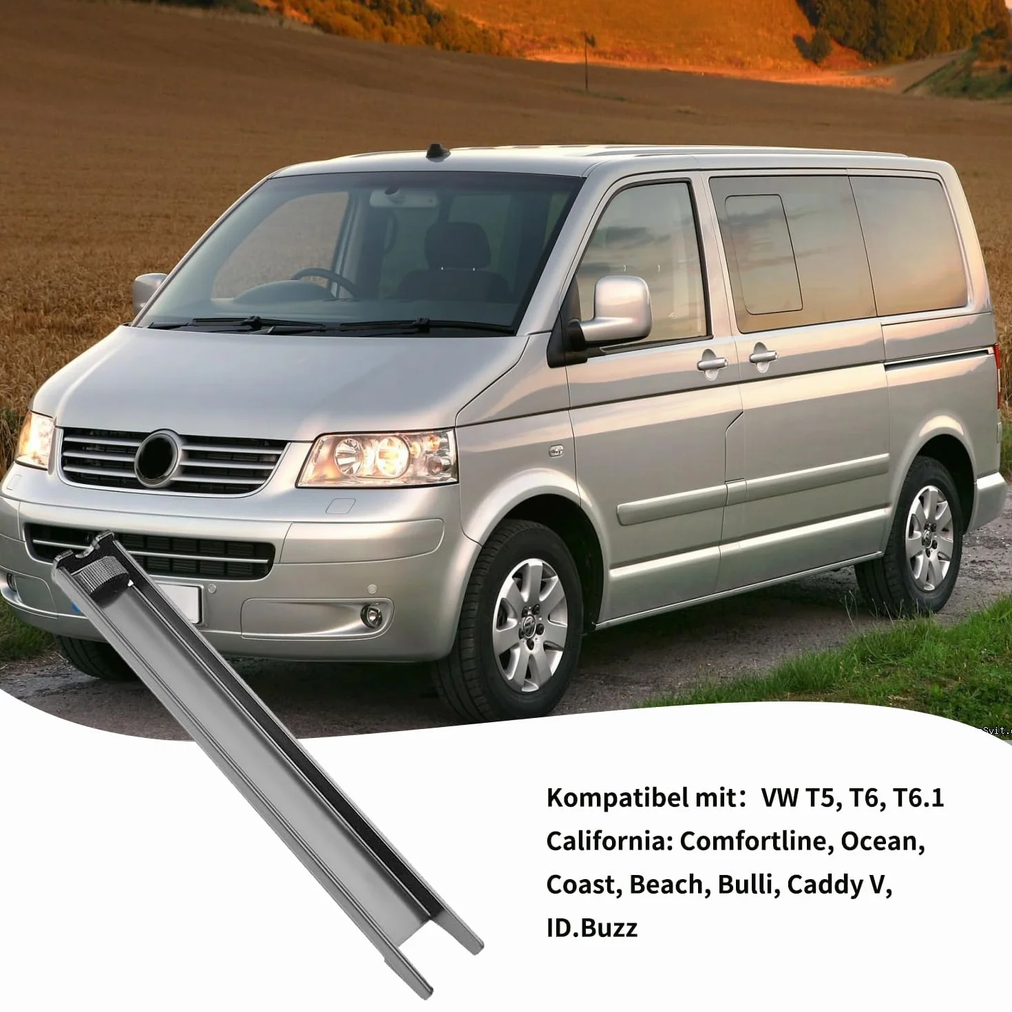 Stojak na tylną klapę VW T5 T6 T6.1 California czarny aluminium