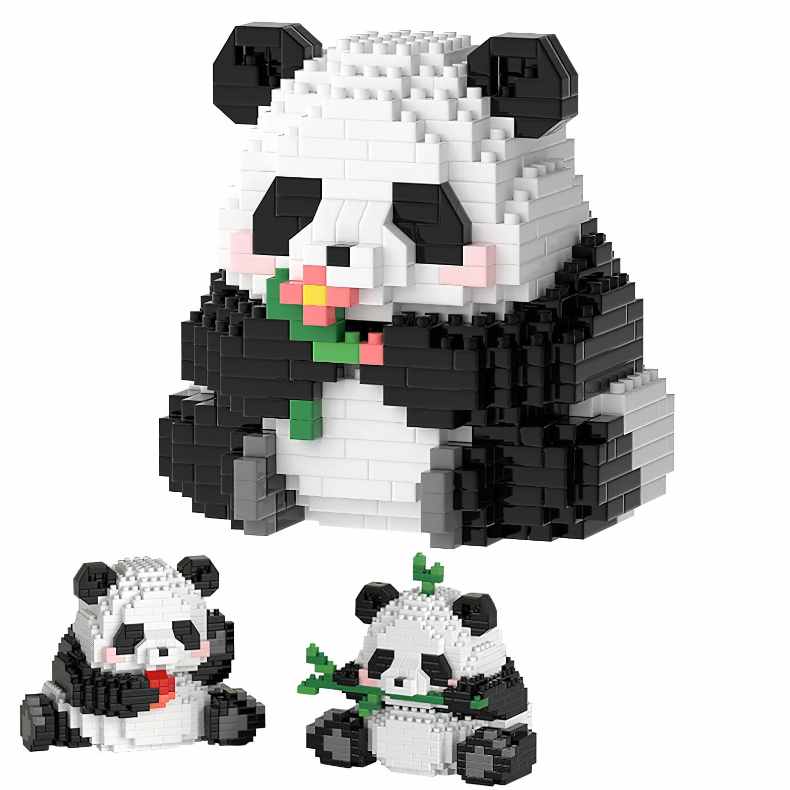 TNSLAND Panda 3 w 1, zestawy klocków konstrukcyjnych, klocki ze zwierzętami, figurki, zabawka konstrukcyjna dla dzieci od 6 lat (A)