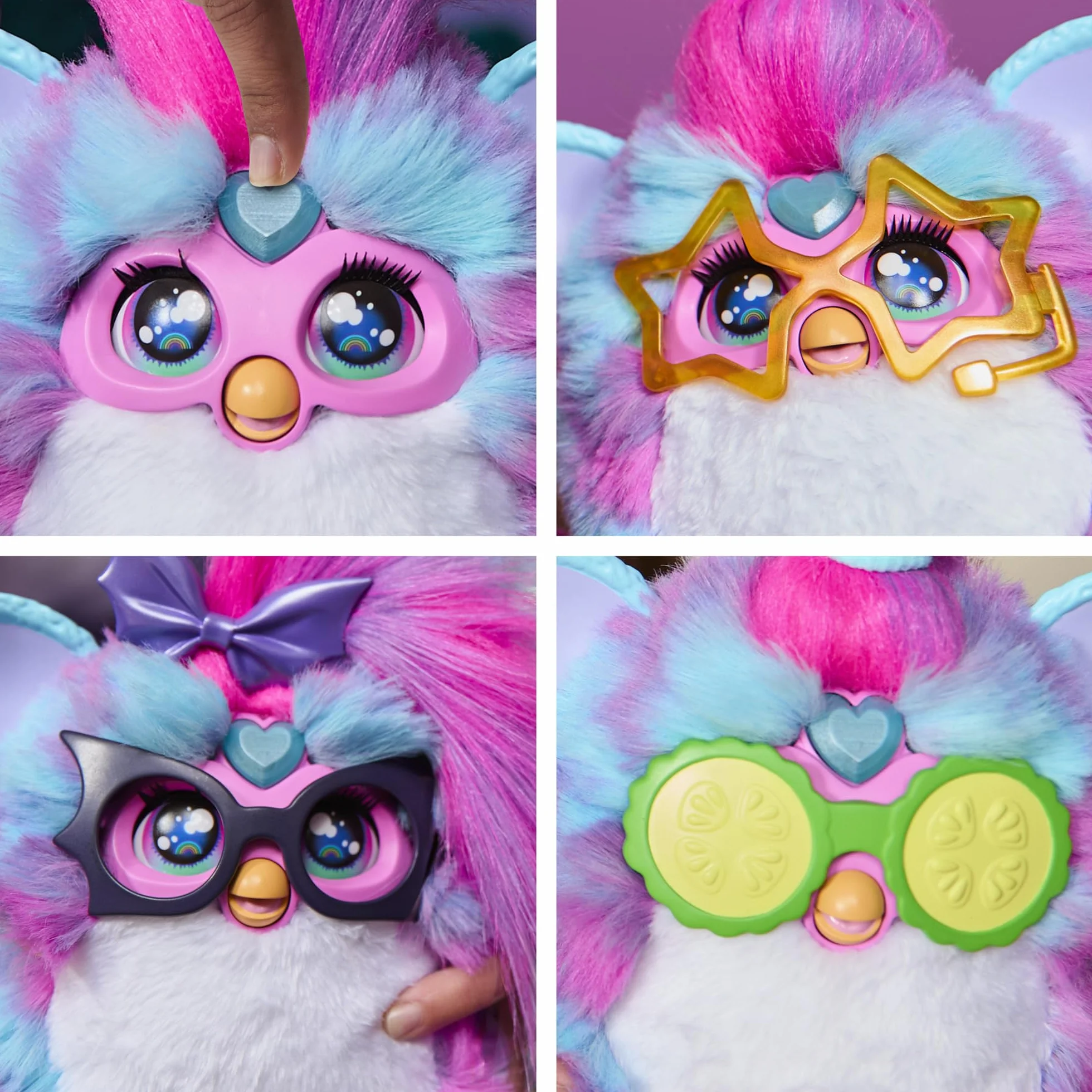 Interaktywna pluszowa zabawka elektroniczna Furby Vibes Blue Razz dla dziewczynek i chłopców w wieku od 6 lat