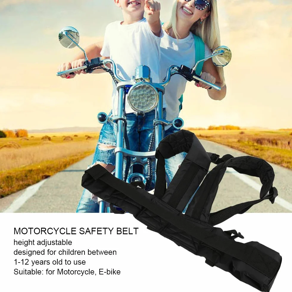 GOTOTOP Pas bezpieczeństwa dziecka regulowany do motocykli czarny