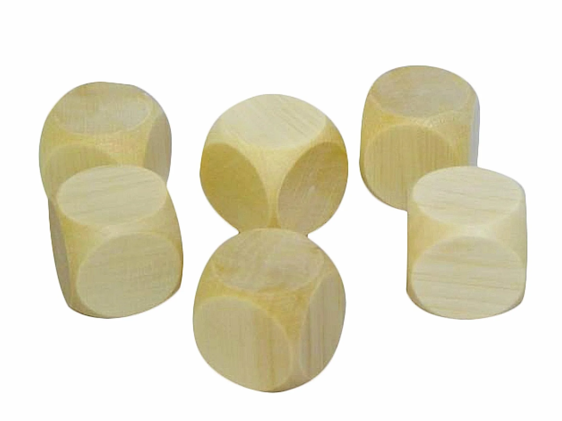 Wooden World - 10 x drewniana kostka do regularnych kostek, pusta, niemalowana, drewno sześciokątne, 20 mm