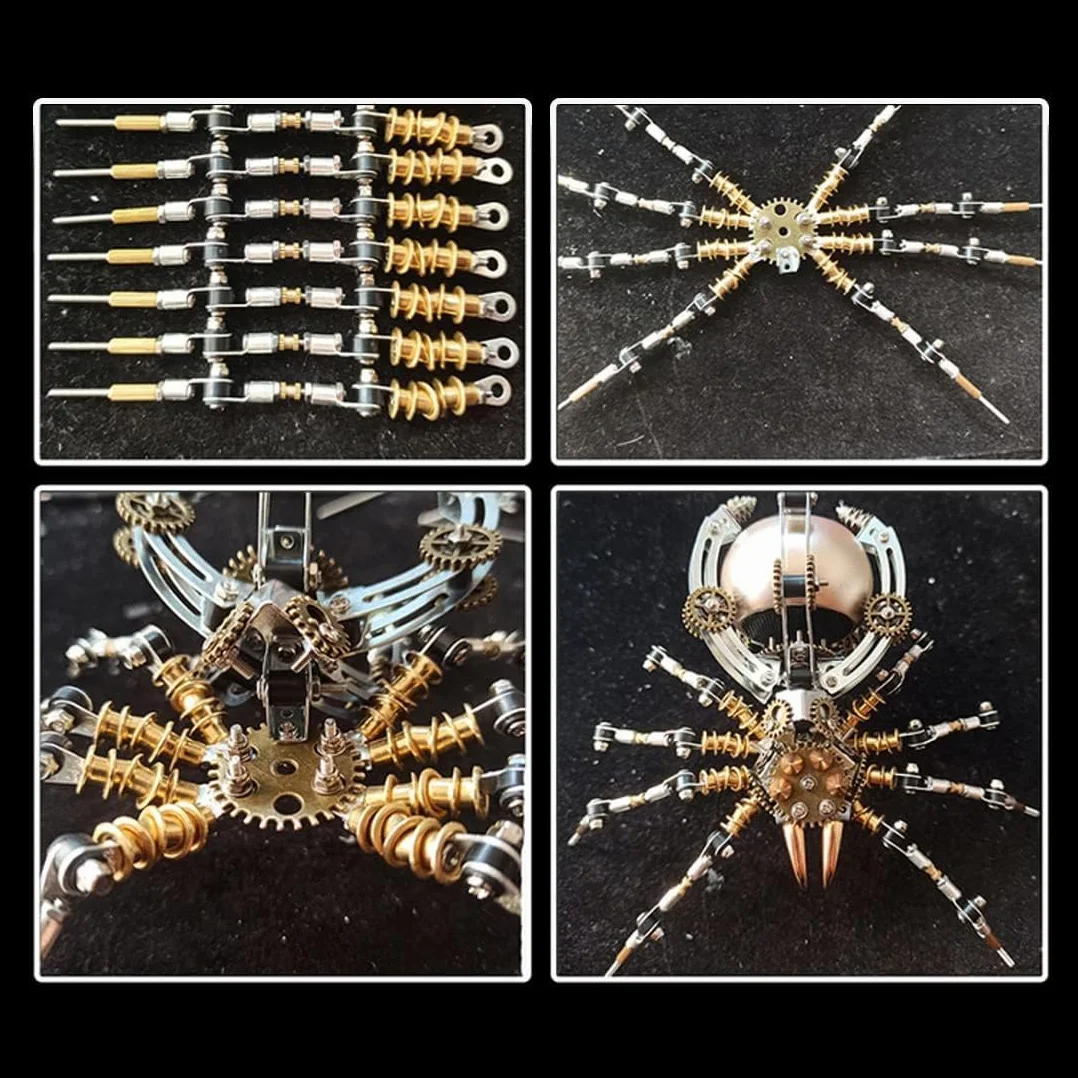 Metalowe puzzle 3D, model pająka, zestaw z głośnikiem, "zrób to sam", metalowe puzzle 3D, dla dorosłych, z zestawem narzędzi, metalowe puzzle w stylu retro, zestaw modelarski, zabawka