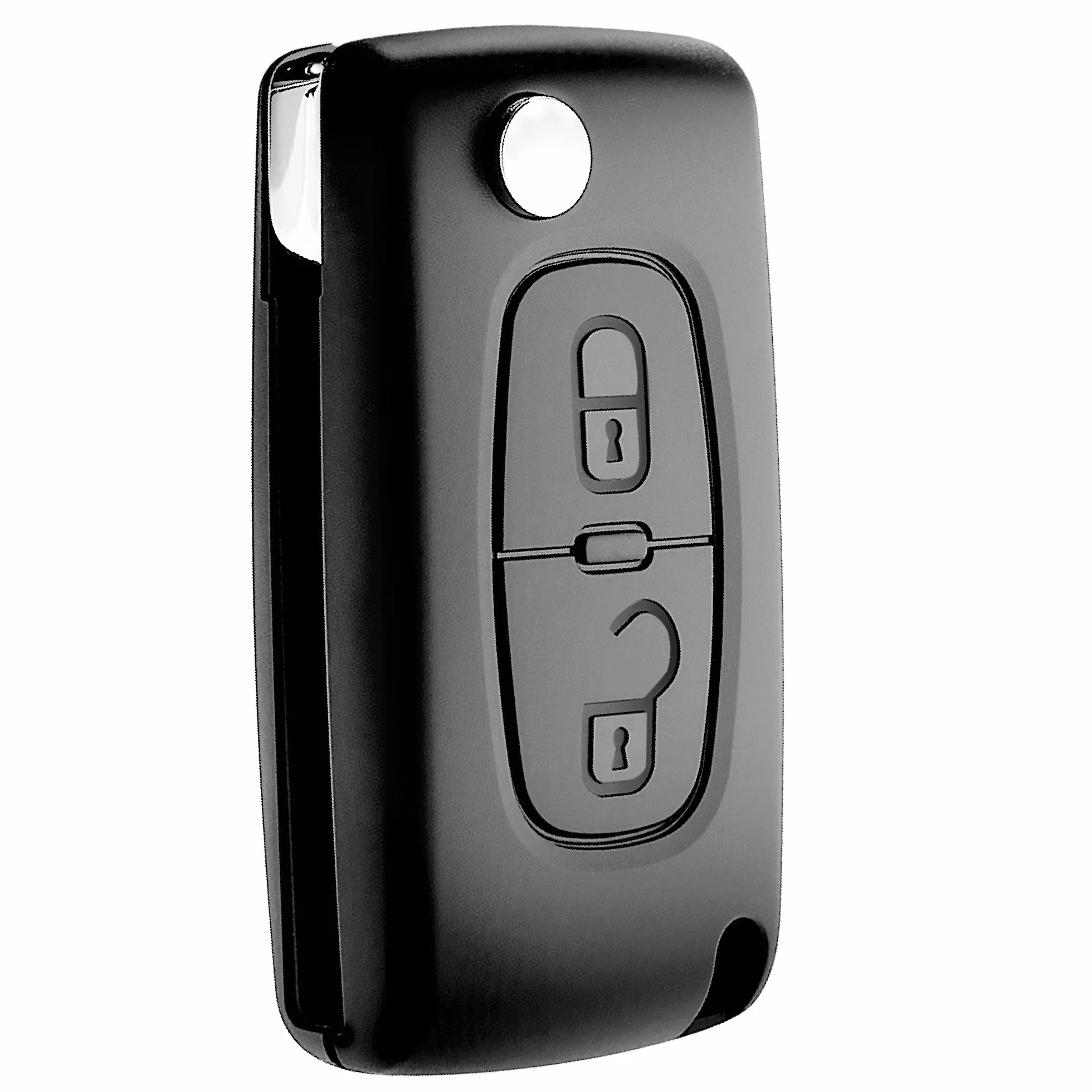 JONGO® Obudowa klucza CE0523 kompatybilna z Peugeot 207, 307, 308, 407, 3008, 5008 i kompatybilna z Citroën C2, C3, C4, C5, C6 C8, 2 przyciski, pilot zdalnego sterowania + bateria CR1620