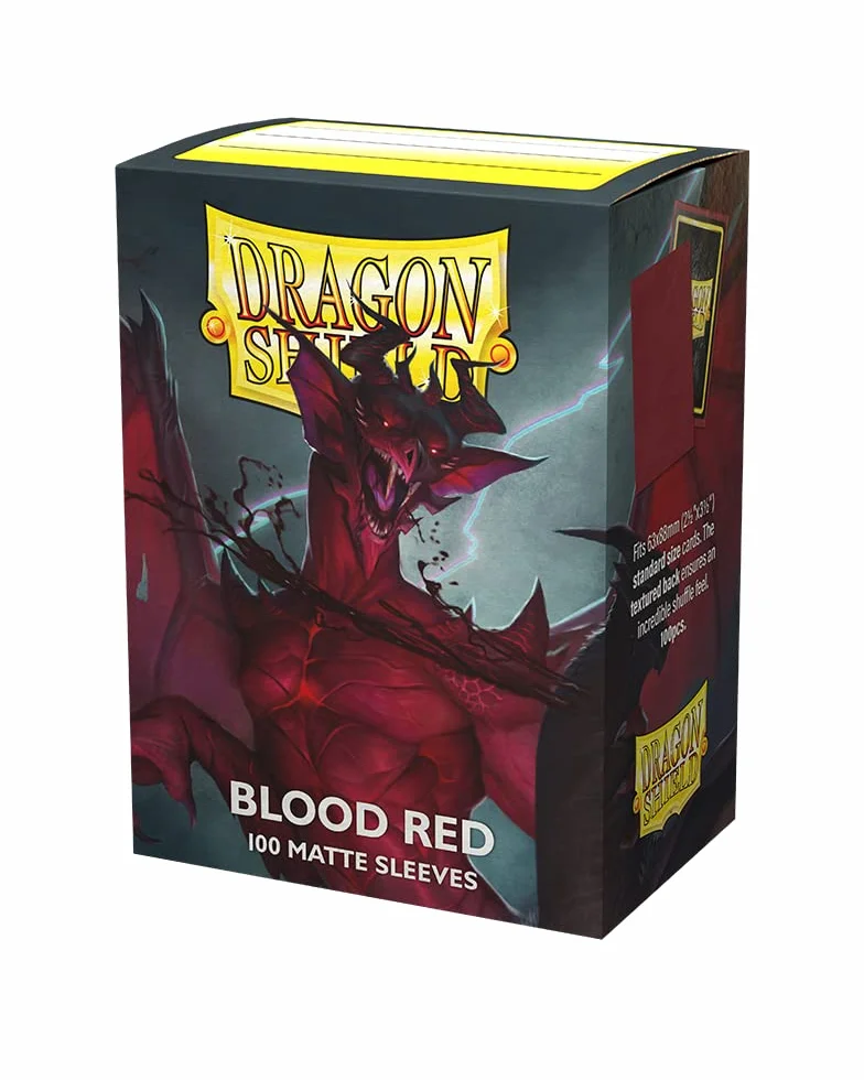 Arcane Tinmen Dragon Shield rękawy - matowe: krwistoczerwone 100 ct - rękawy na karty MTG są gładkie i wytrzymałe - kompatybilne z Pokemon & Magic The Gathering etui na karty (AT-11050)