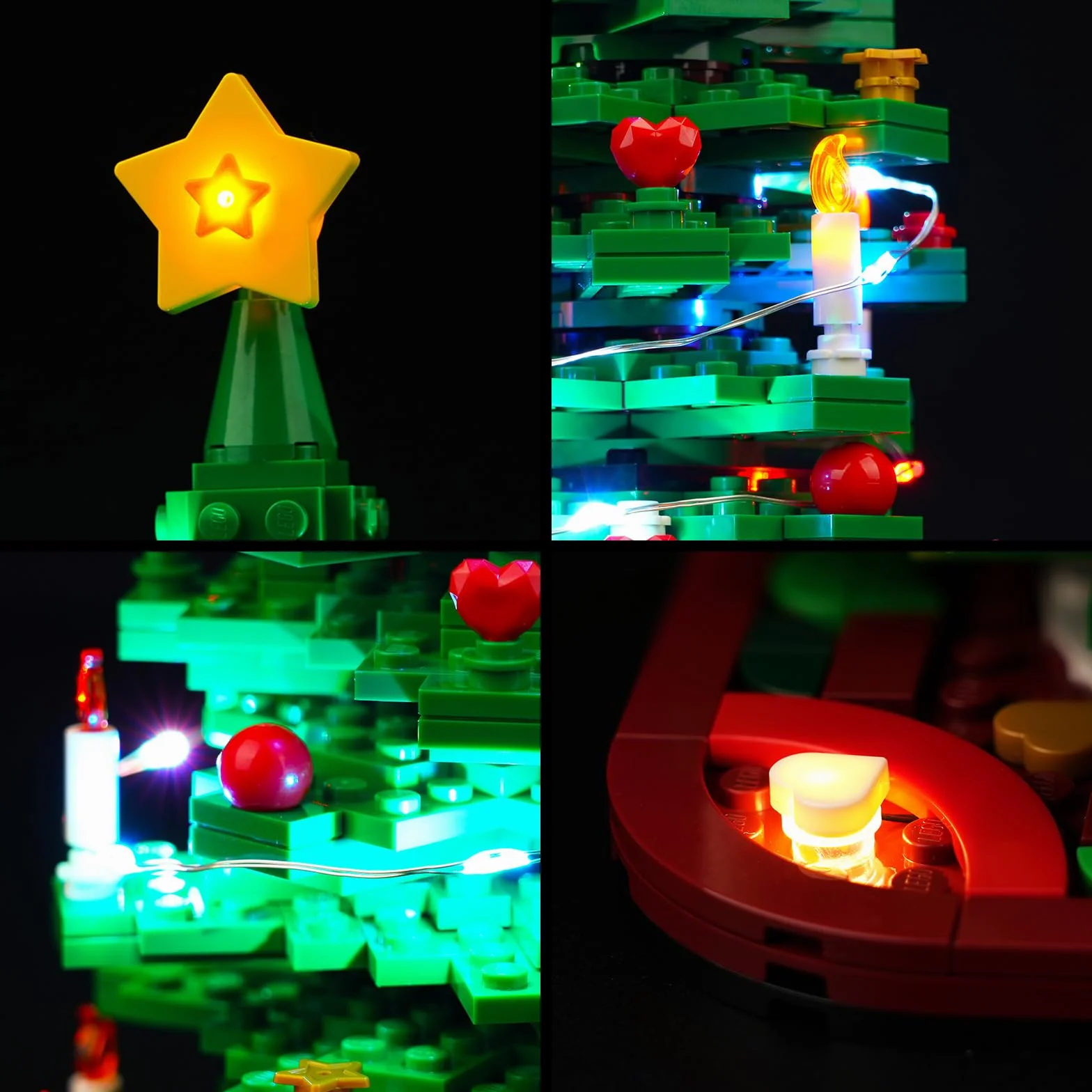 BrickBling Aktualizacja wersja zestaw oświetleniowy LED, kompatybilny z choinką Lego (nie jest to model), zestaw oświetlenia dekoracyjnego do klocków 40573, kreatywne lampki do zabawek