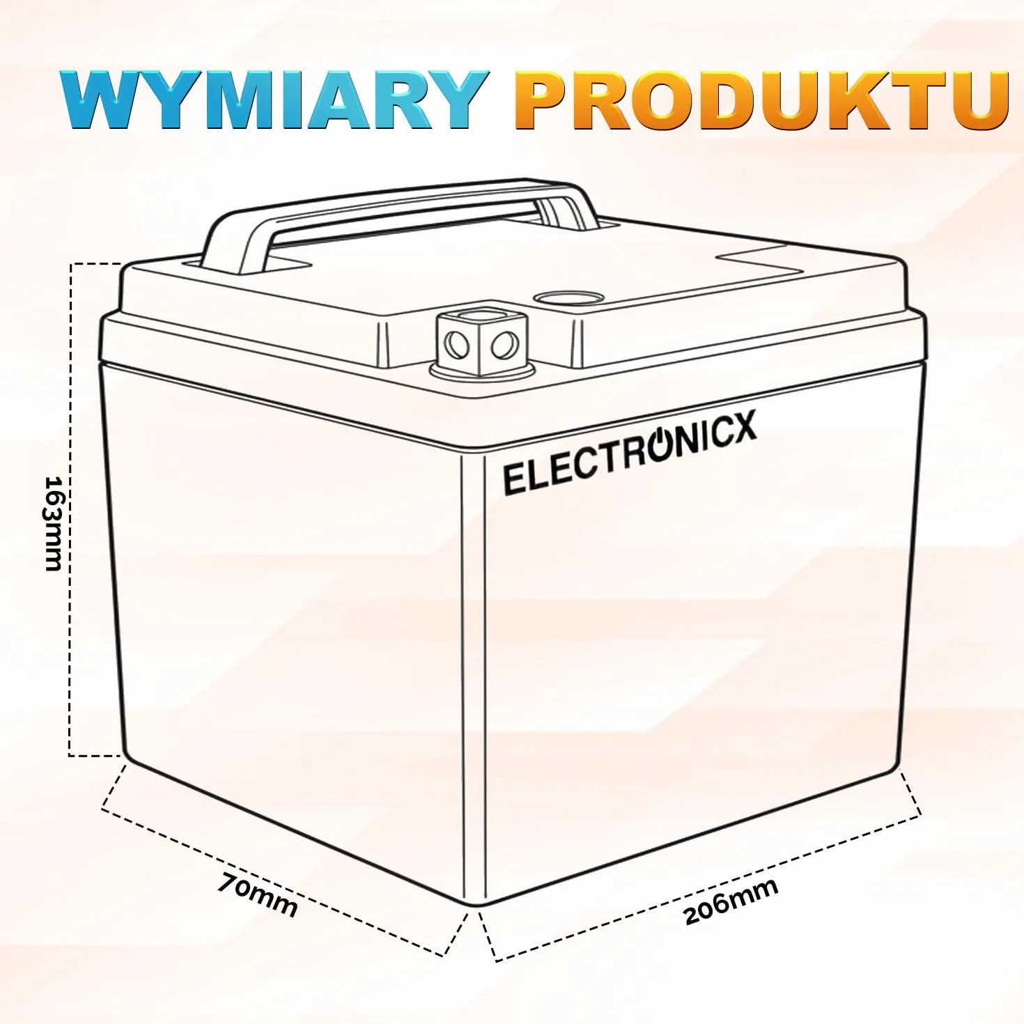 Electronicx GEL Żelowa bateria zapasowa – 17 Ah 12 V YB16AL-A2akumulator motocyklowy 12V 17Ah 205A – bezobsługowy, solidny- wysoka moc rozruchowa do motocykli, skuterów, quadów ATV – 206×70×162 mm