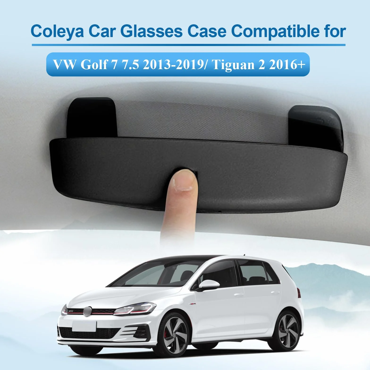 Samochodowe etui na okulary kompatybilne z VW Golf 7 7.5 2013-2019 VW Tiguan 2 2016-2023, uchwyt na okulary przeciwsłoneczne, pudełko do przechowywania okularów, VW Golf 7, akcesoria, etui na