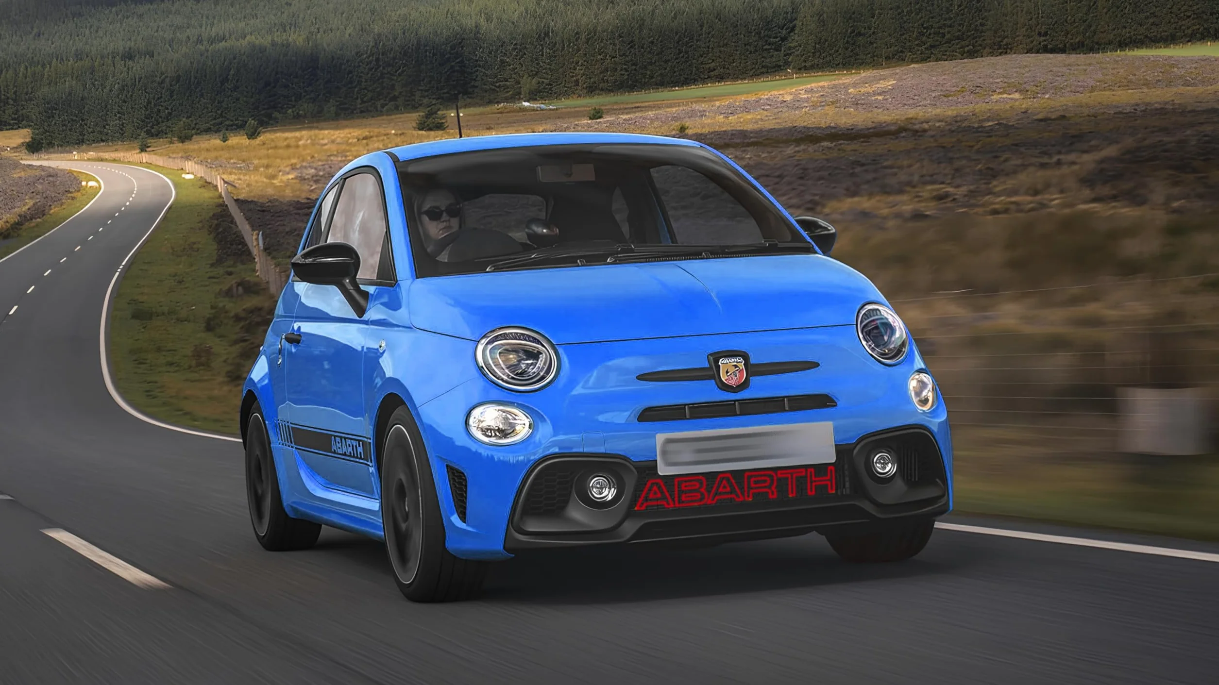 Abarth napis na przednią kratkę FIAT 500 ABARTH oryginalny styl dekoracja logo czerwony