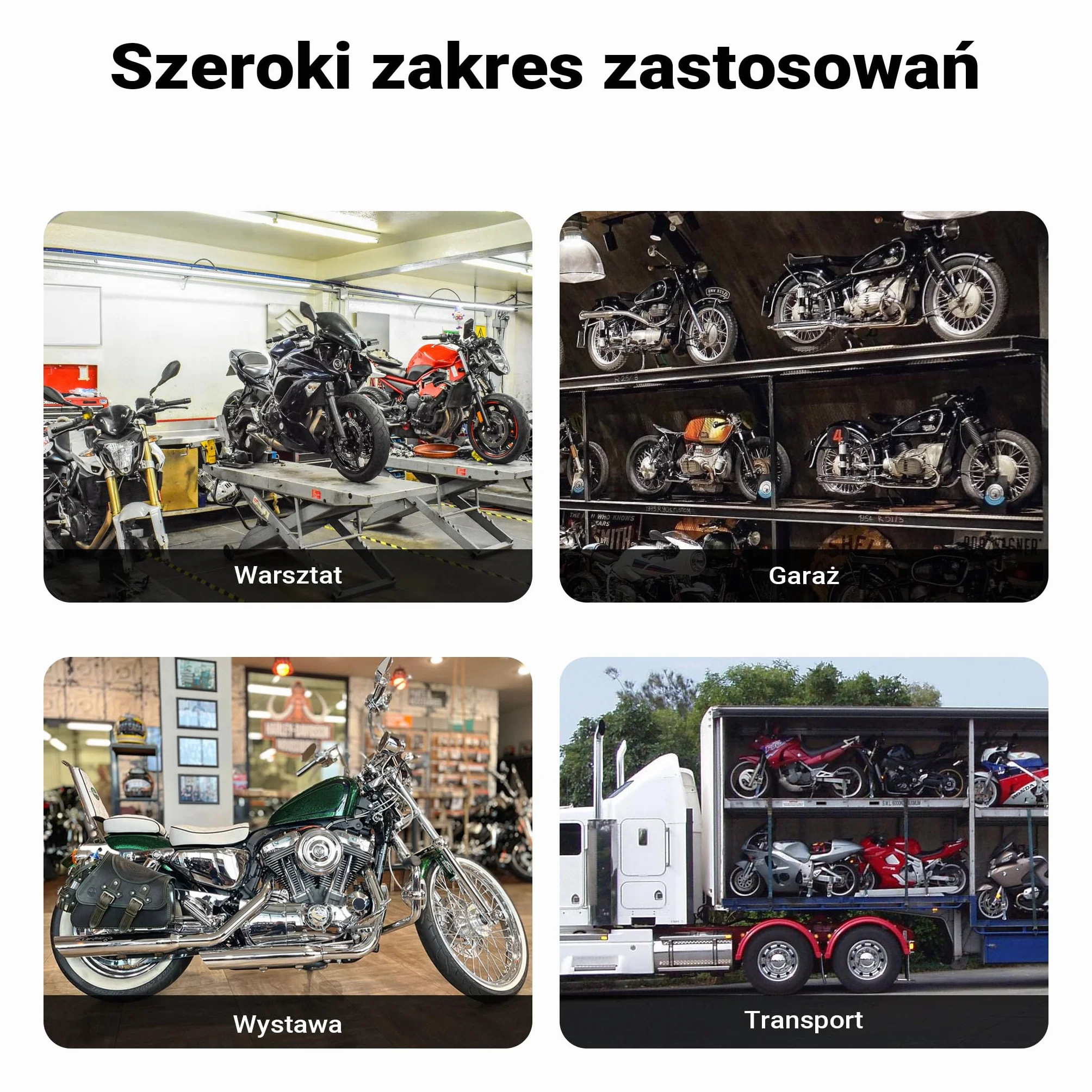 Wiltec Stojak na motocykl o wymiarach 670 x 480 mm do przedniego koła 17-21" o szerokości 60-160 mm, stojak do serwisu koła motocyklu