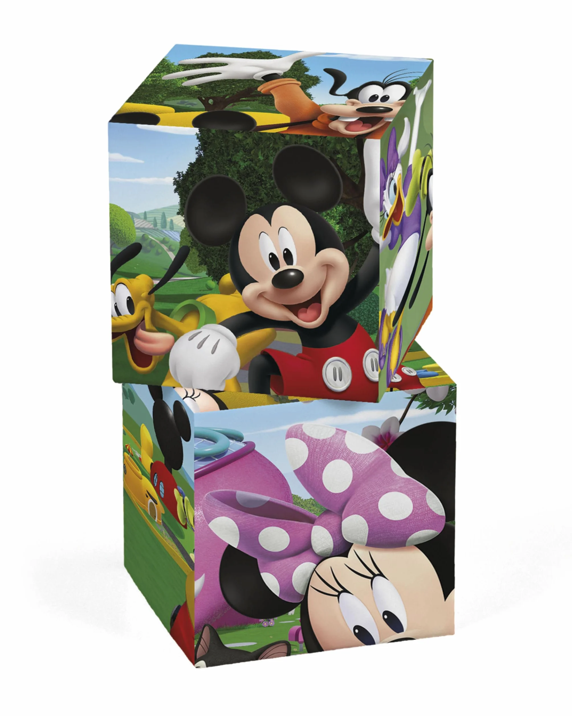 Clementoni Kostki Puzzle Myszka Miki 12 Kostek - 3 lata i więcej - Gra planszowa dla pierwszego wieku - Pomysł na prezent