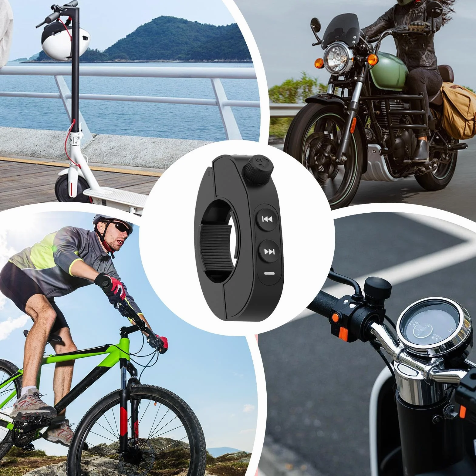 Steering Wheel Remote Control, Wireless Motorcycle Button Controller 2.75x0.55x2.08inch, Stable Handlebar for Safe Convenient, Outdoor Riding, Adventures