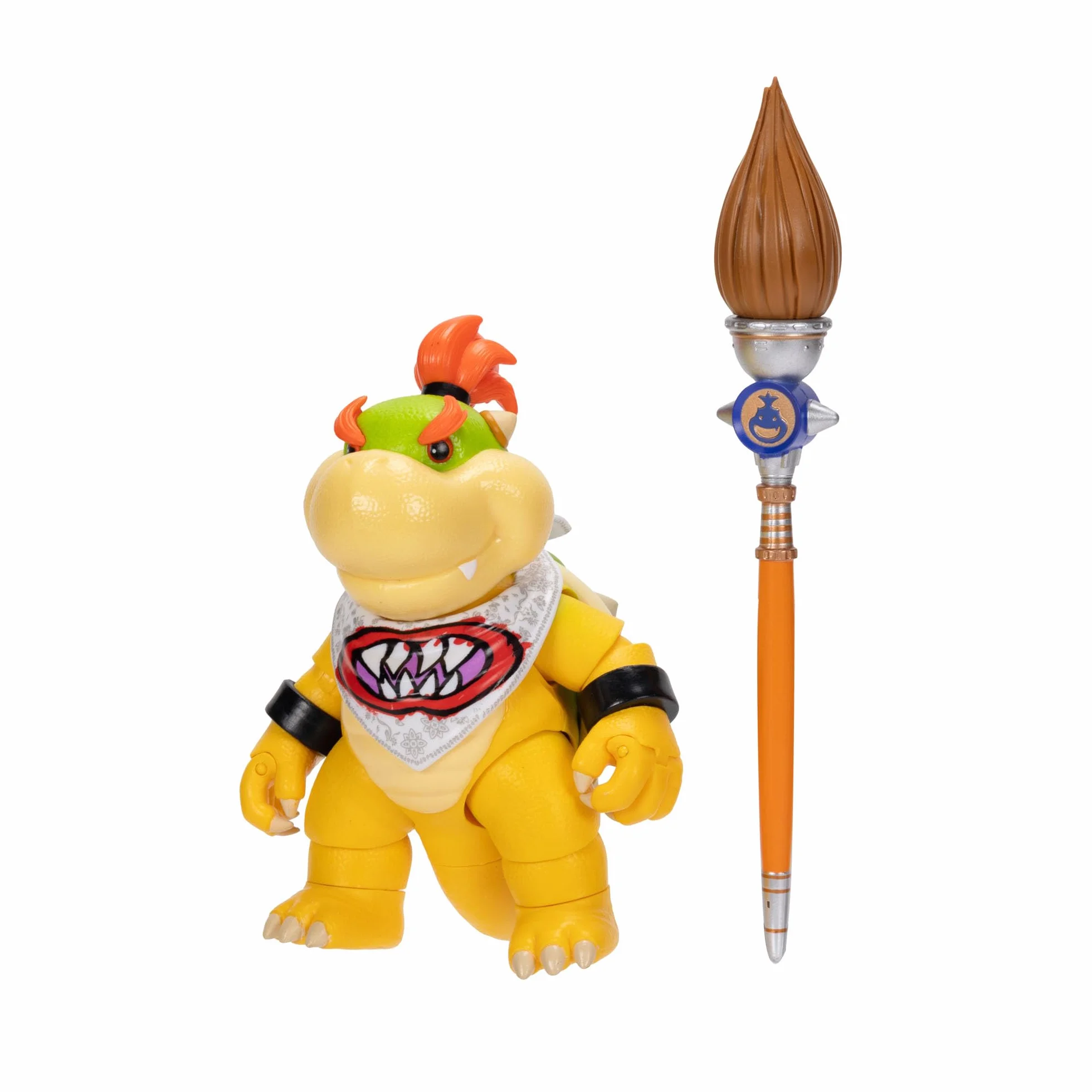 Figurka Bowser Jr. z filmu Super Mario Galaxy Movie, 5" / 12,7 cm, z akcesoriami, oficjalna licencja Jakks Pacific, 17 punktów artykulacji, w zestawie pędzel, dla dzieci w wieku 3+