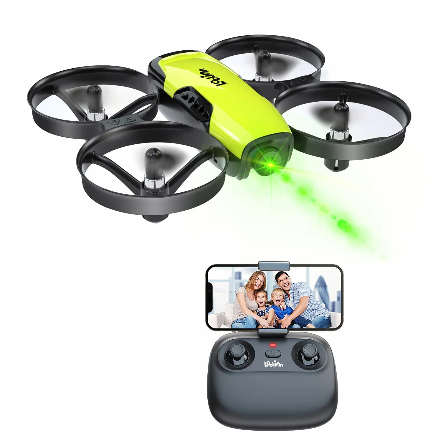 Loolinn | Dron z kamerą jako prezent dla dzieci – mini dron zdalnie sterowany, czas lotu 21 minut (trzy baterie w zestawie)