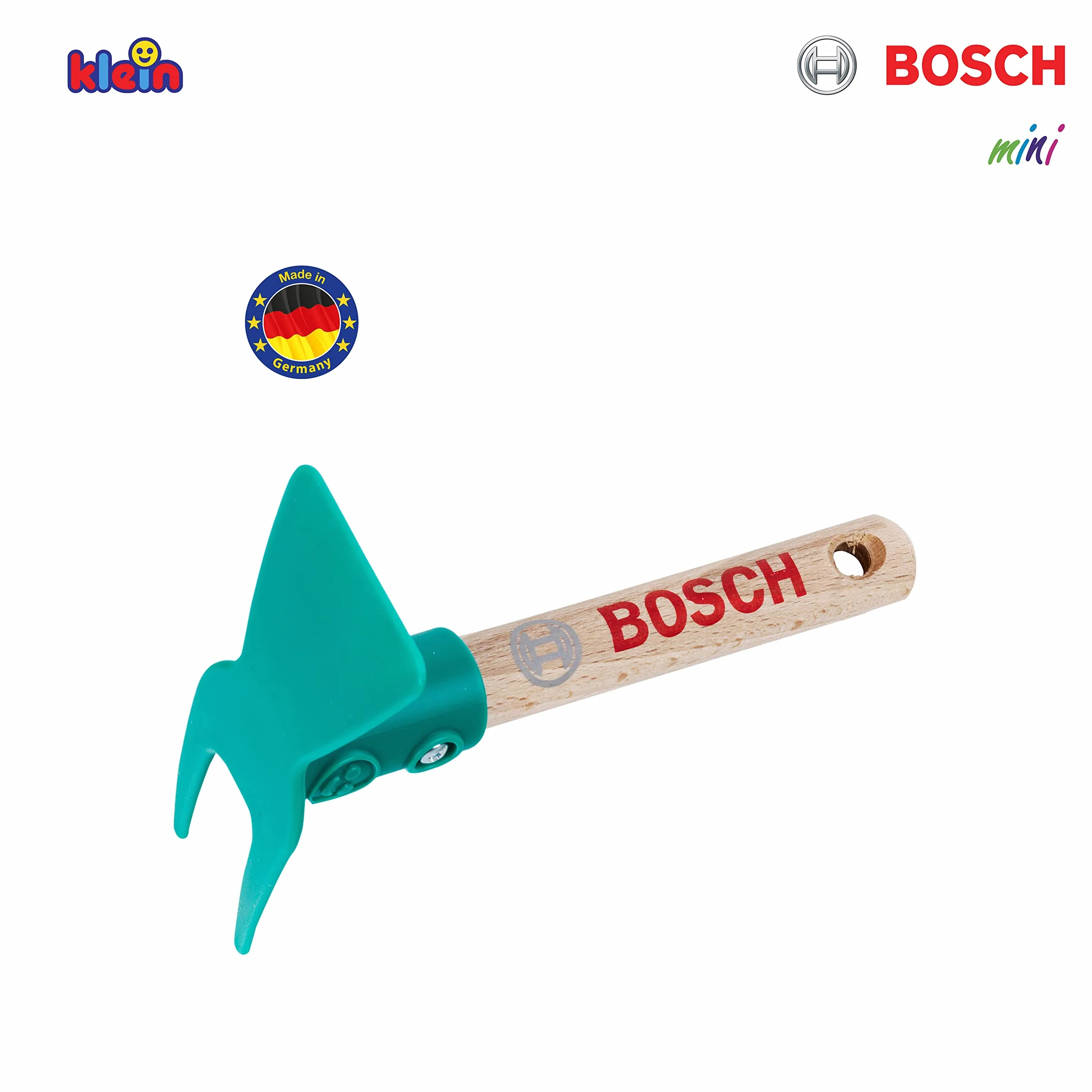 Theo Klein 2790 Bosch motyka, krótka I Solidna motyka ogrodowa dla dzieci I Stabilny drewniany trzonek I Zabawka dla dzieci od 3. roku życia
