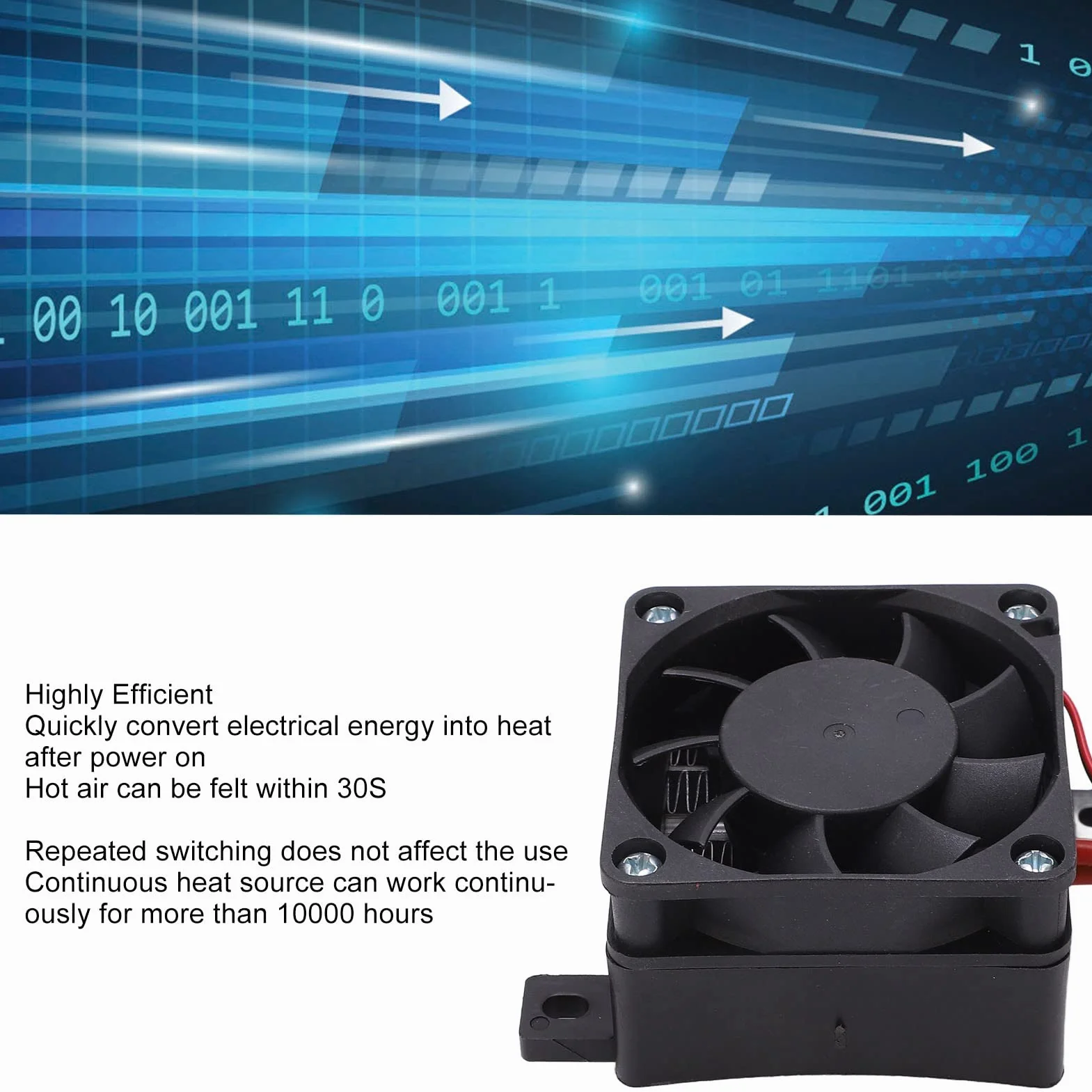 PTC Ceramic Air Heater DC12V 50W 2.4x2.4x1.7in do samochodu