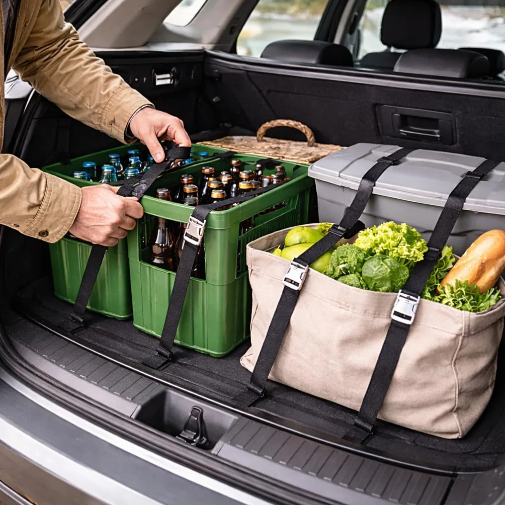 5 x pas mocujący do zabezpieczenia ładunku podczas transportu z zaciskową końcówką, 250 cm, pas mocujący, na kemping