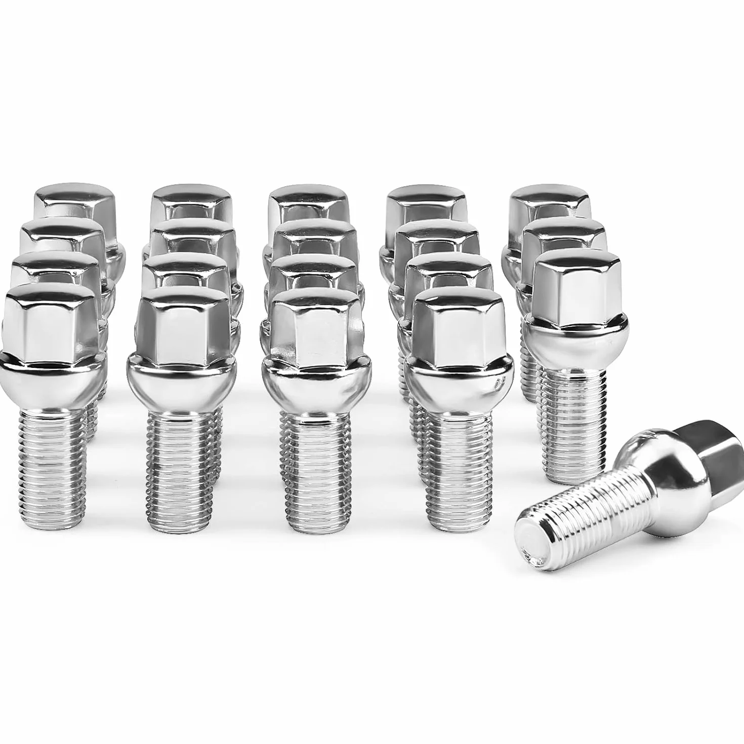 Śruby do kół M14x1,5x28mm kula z kołnierzem R13 SW 17mm Audi Volkswagen chrom