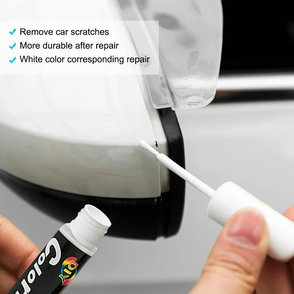 Pisak do lakieru samochodowego,Pióro do usuwania rys samochodowych, 2 sztuki, Fill Paint Automotive Car Paint Scratch Repair, farba do retuszu samochodu,kolor biały