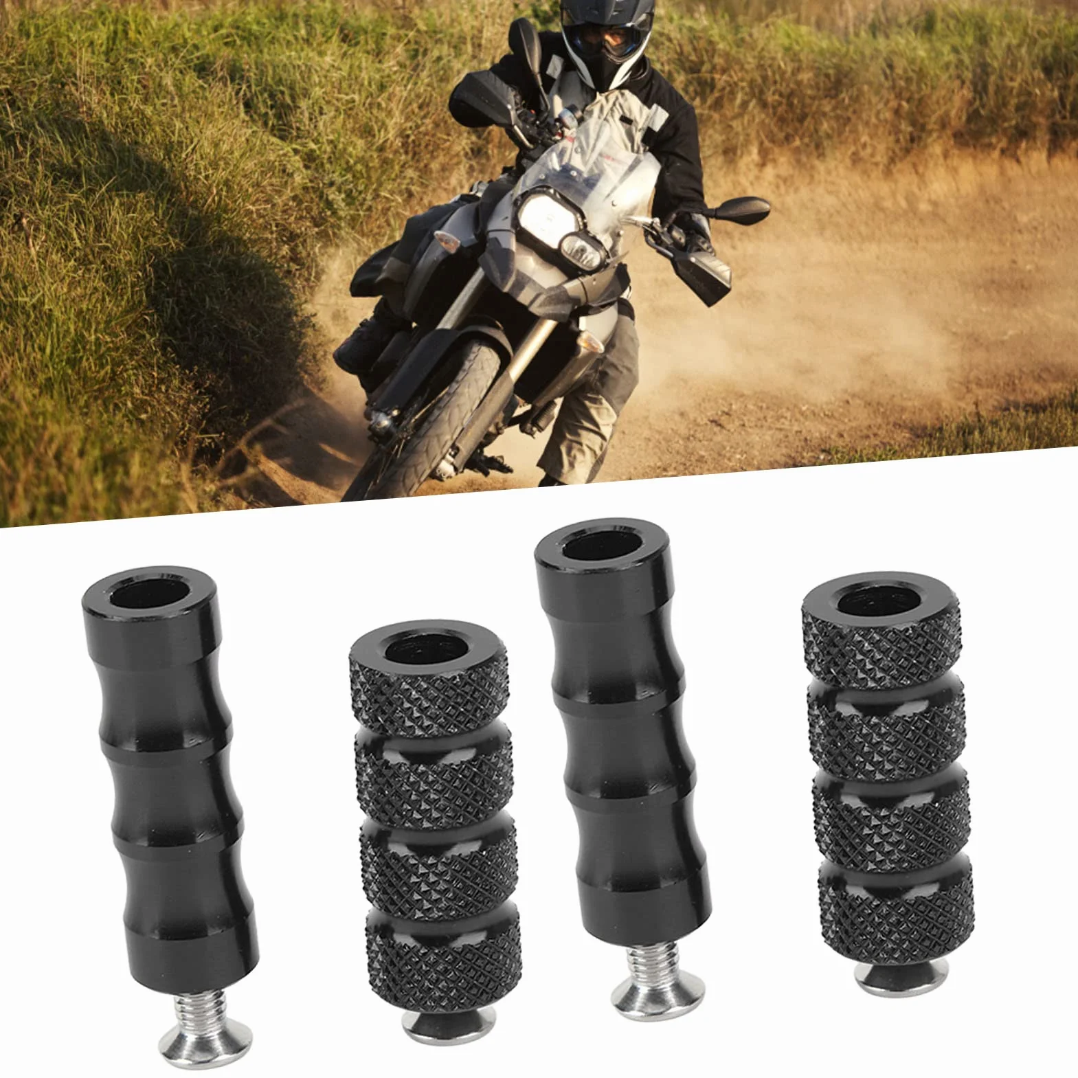 Motocykl Shifter Podnóżki Motocykl Hamulec Zmiany Biegów Podnóżek CNC Proces Poszycia Precyzyjne Dopasowanie do M6 6mm śruby Mocujące Motocykl (Czarny)